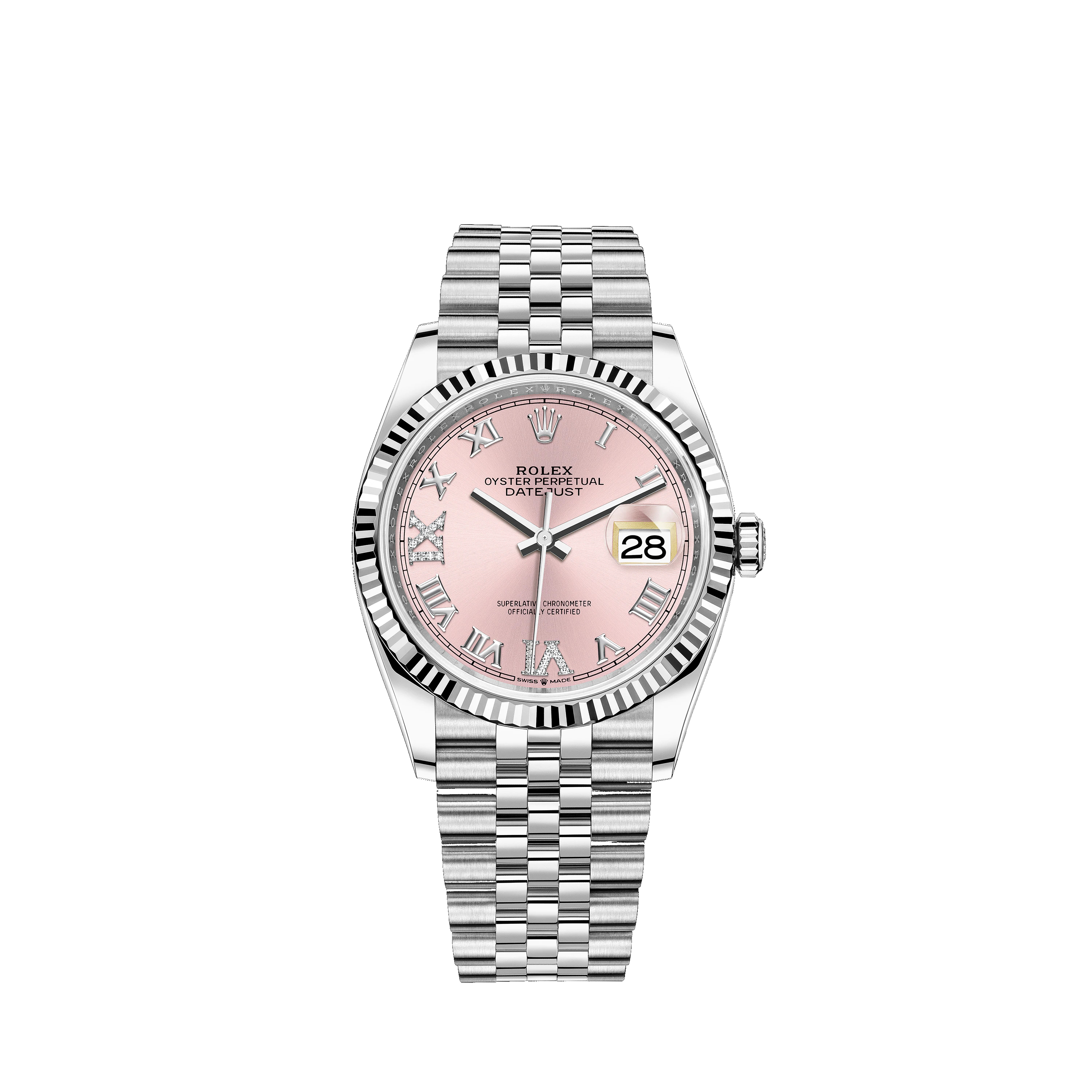 Datejust 36 126234 White Gold & Stainless Steel Watch (Pink Set with Diamonds)