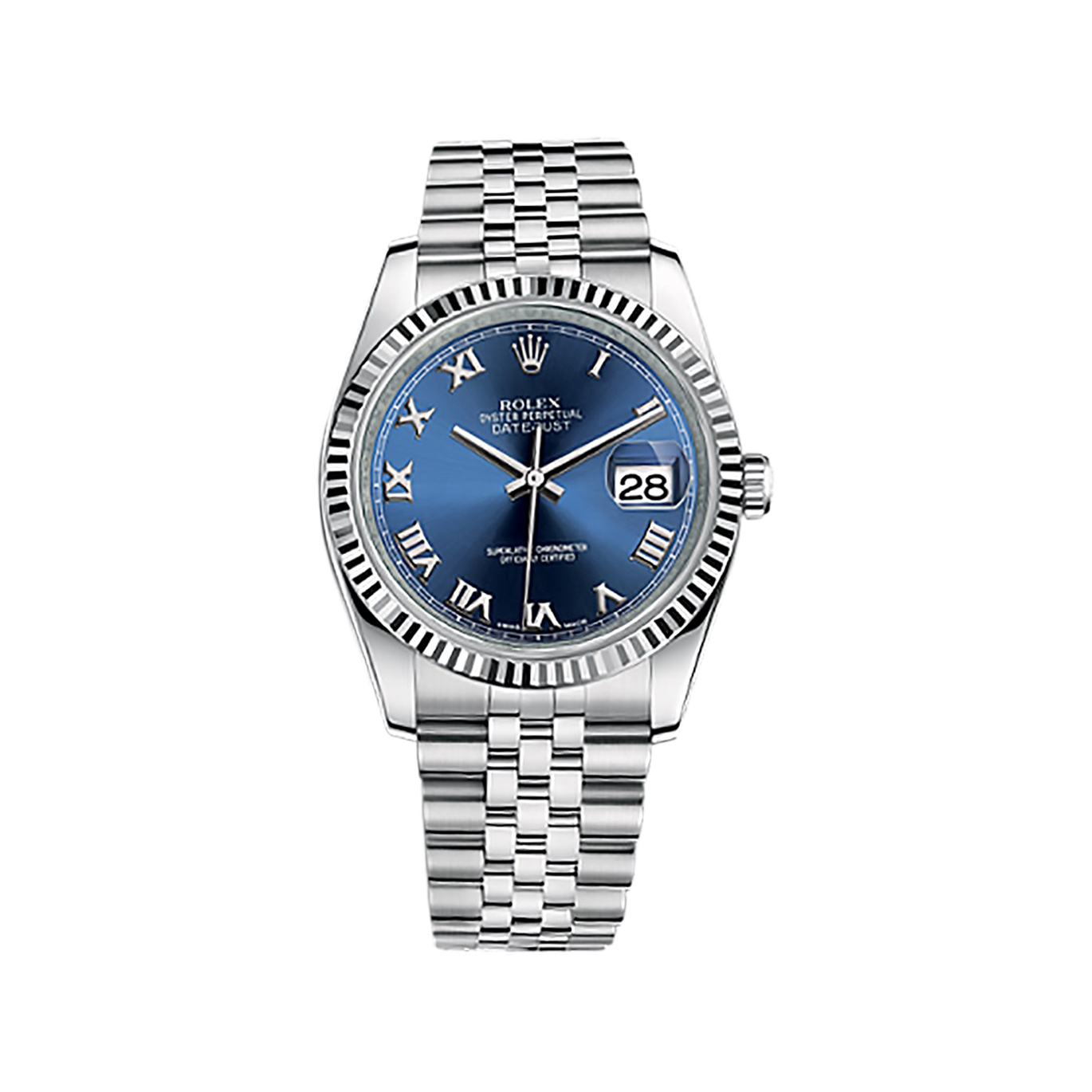 Datejust 36 116234 White Gold & Stainless Steel Watch (Blue)