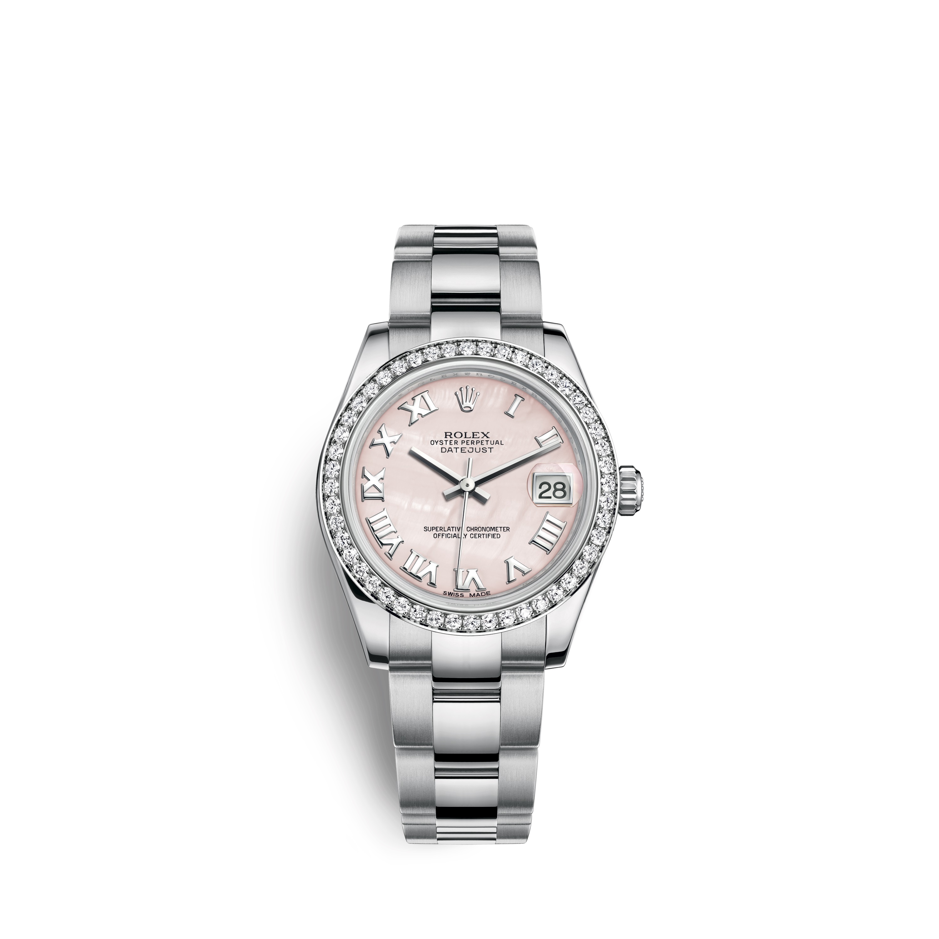 Datejust 31 178384 White Gold & Diamonds Watch (Pink Mother-of-Pearl)
