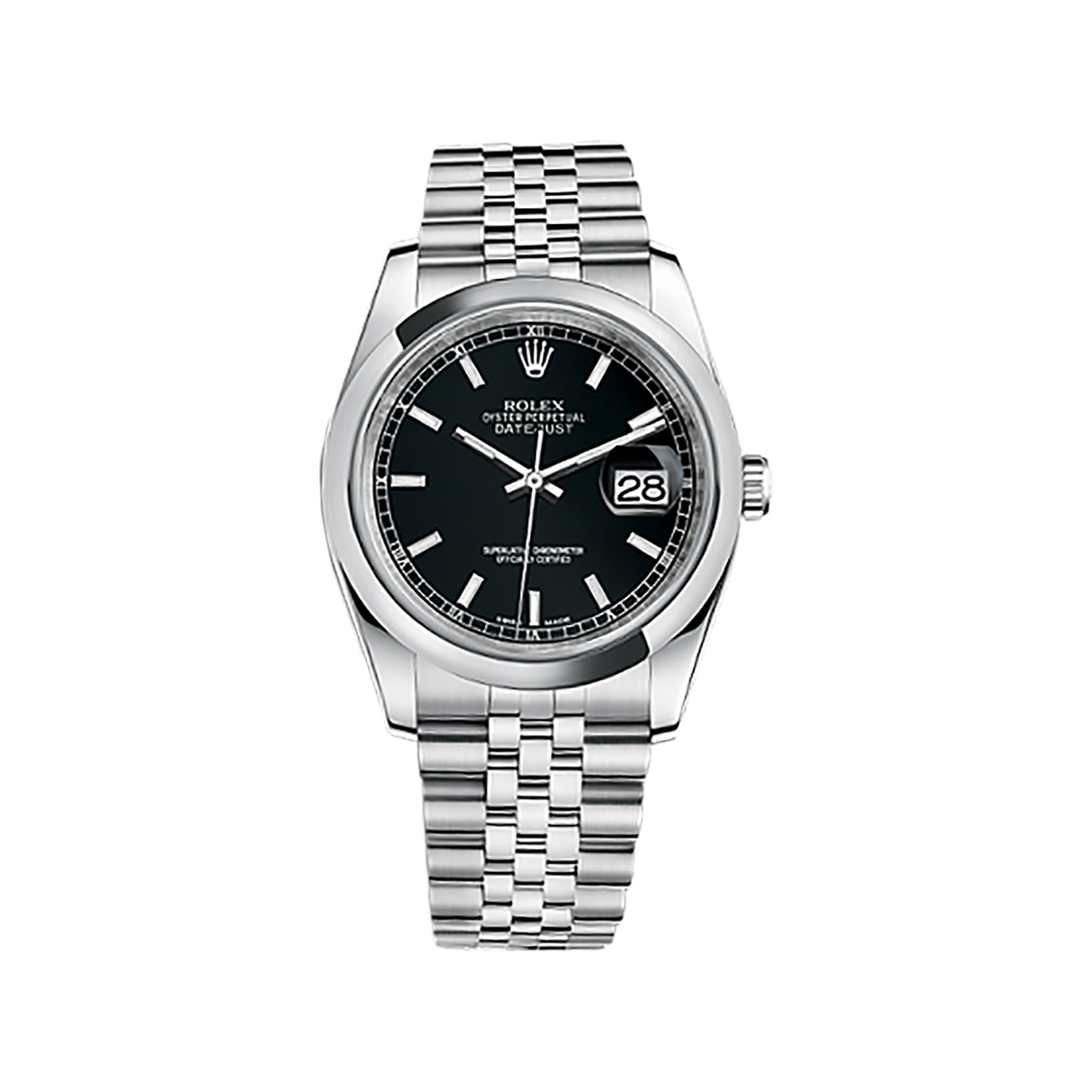 Datejust 36 116200 Stainless Steel Watch (Black)