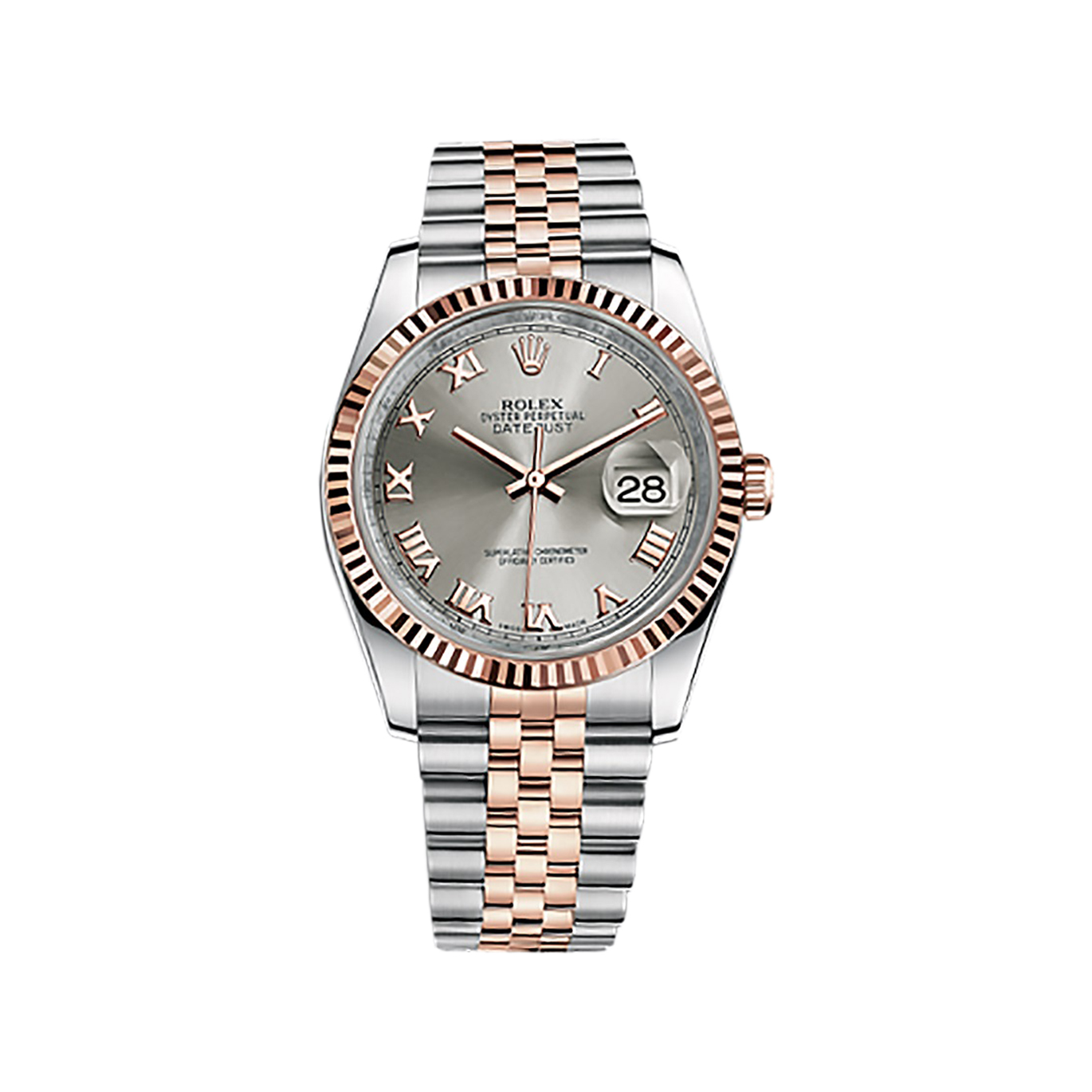 Datejust 36 116231 Rose Gold & Stainless Steel Watch (Steel) - Click Image to Close