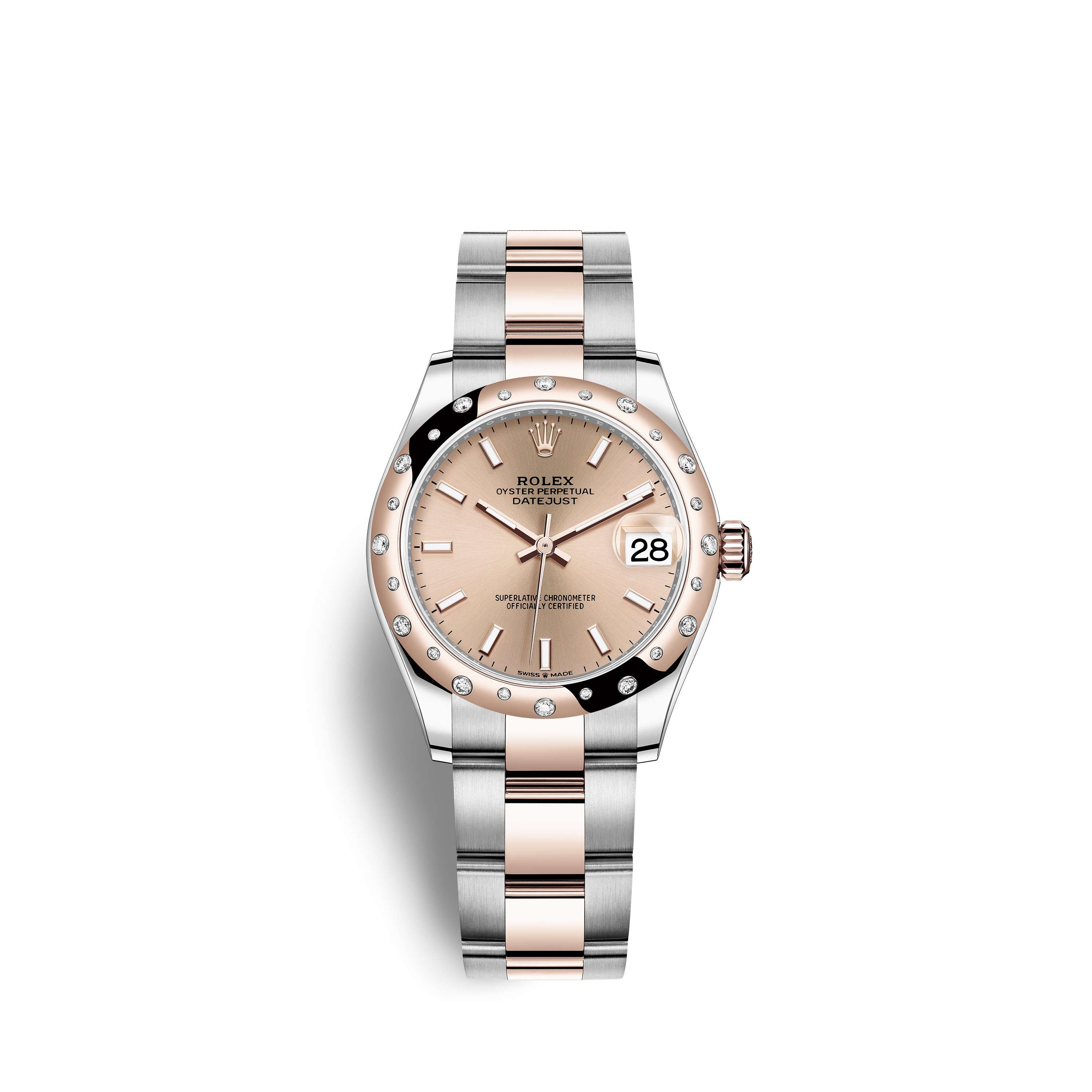 Datejust 31 278341RBR Rose Gold, Stainless Steel & Diamonds Watch (Rosé Colour) - Click Image to Close