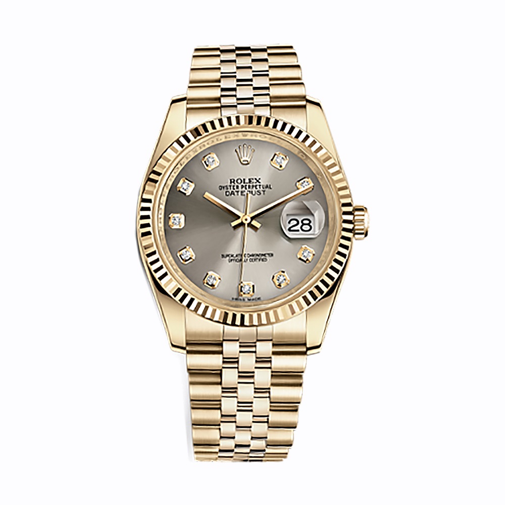 Datejust 36 116238 Gold Watch (Steel Set with Diamonds)