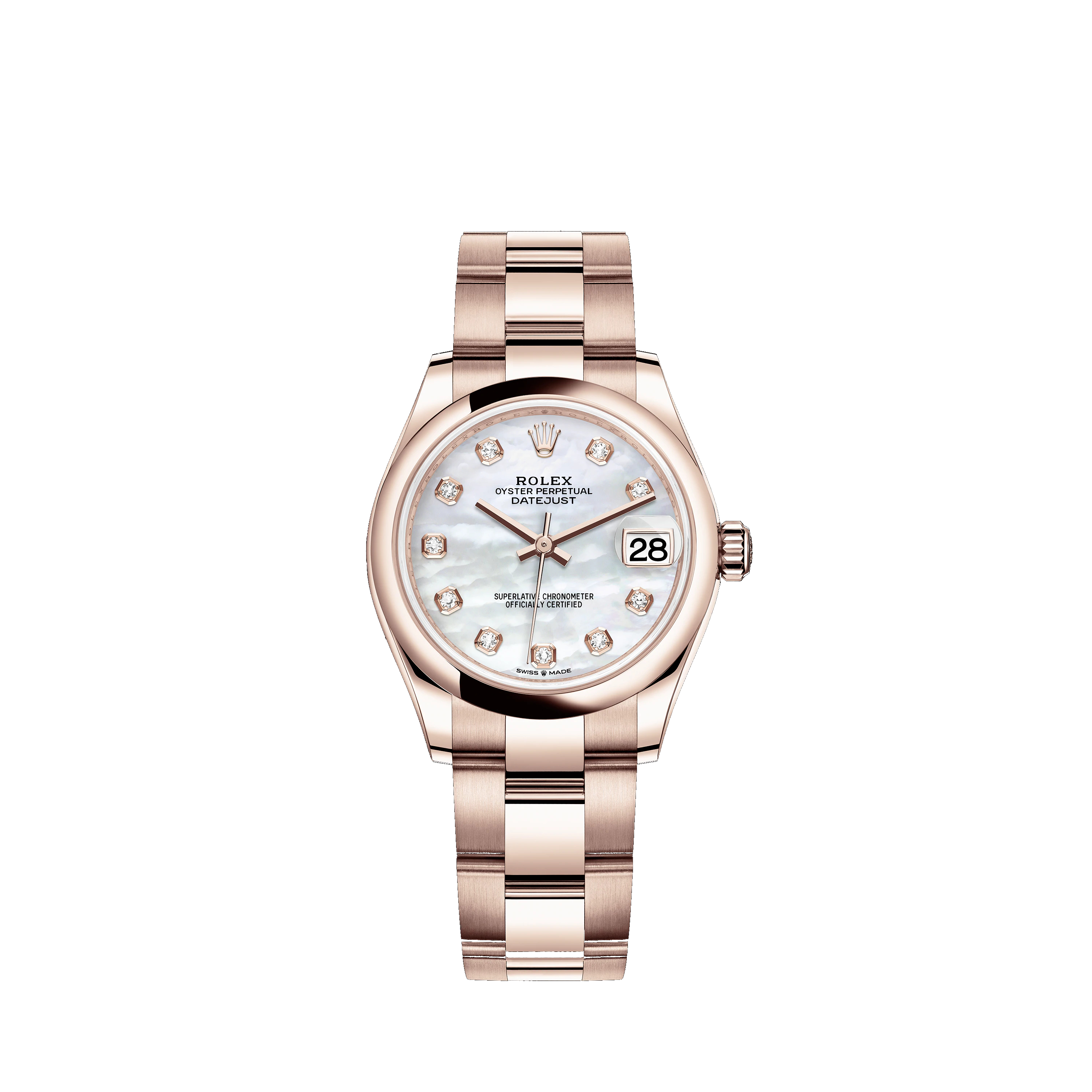 Datejust 31 278245 Rose Gold Watch (White Mother of Pearl Set with Diamonds)