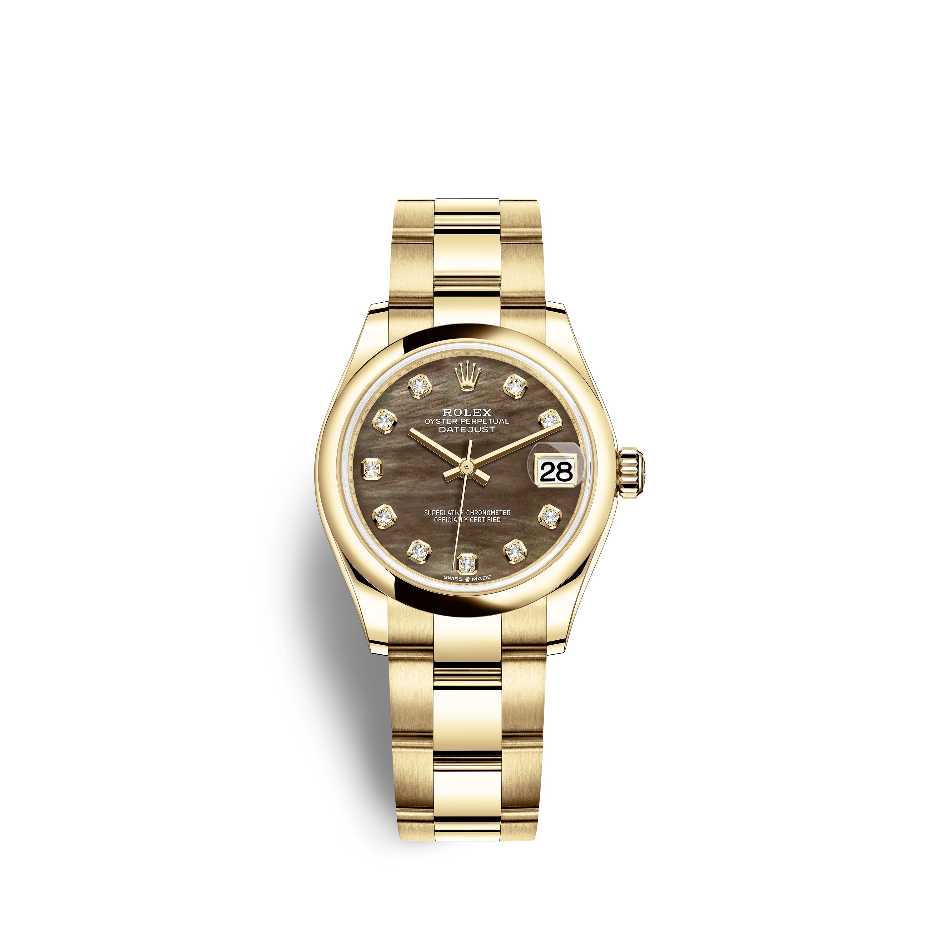 Datejust 31 278248 Gold Watch (Black Mother-of-Pearl Set with Diamonds) - Click Image to Close