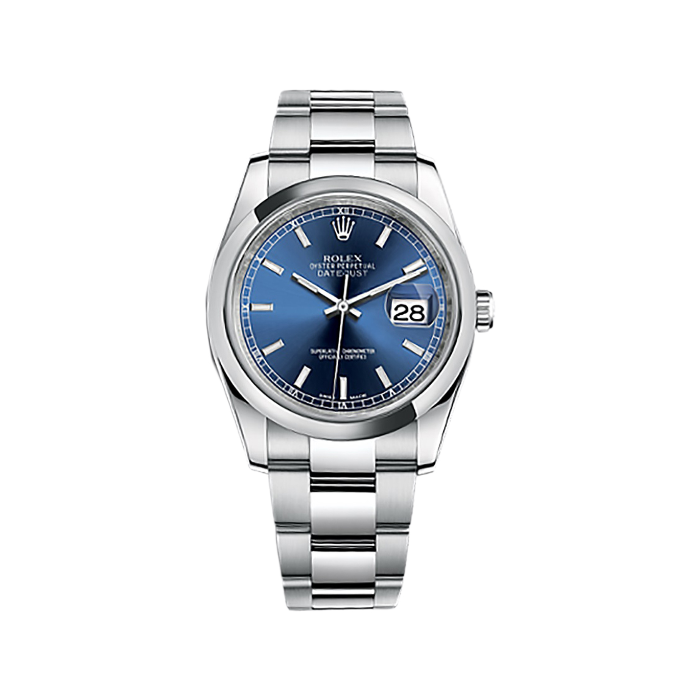 Datejust 36 116200 Stainless Steel Watch (Blue) - Click Image to Close