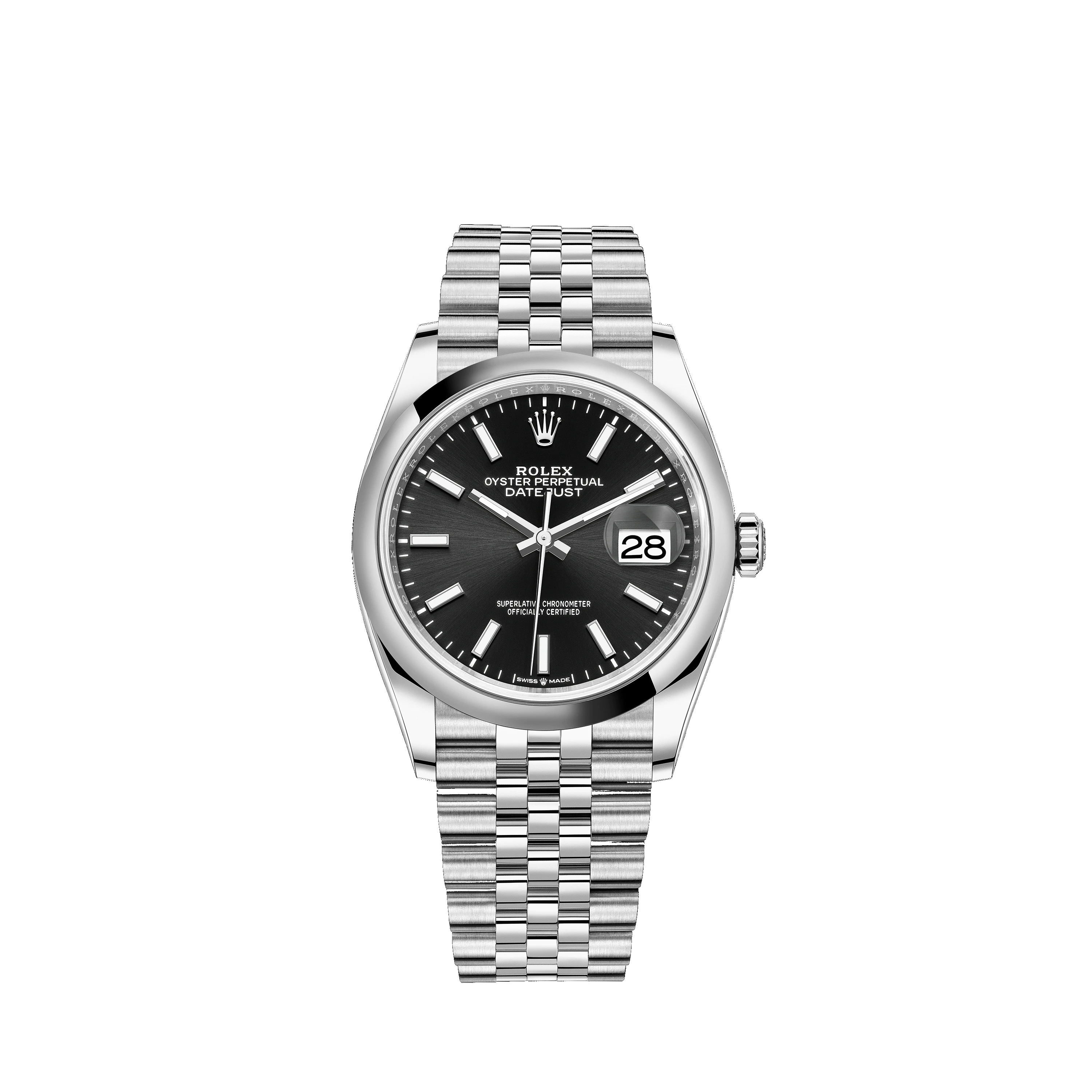 Datejust 36 126200 Stainless Steel Watch (Black)