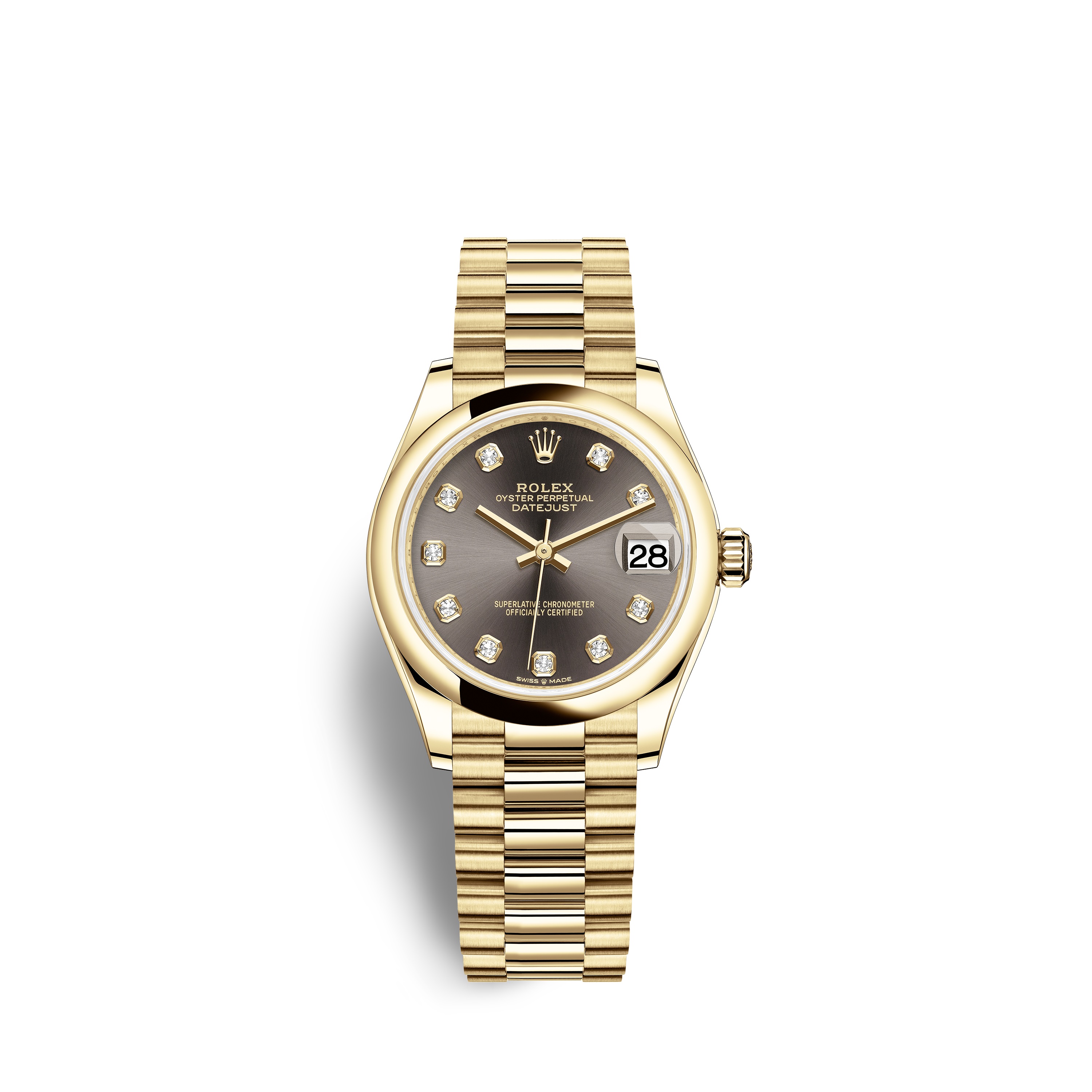 Datejust 31 278248 Gold Watch (Dark Grey Set with Diamonds)