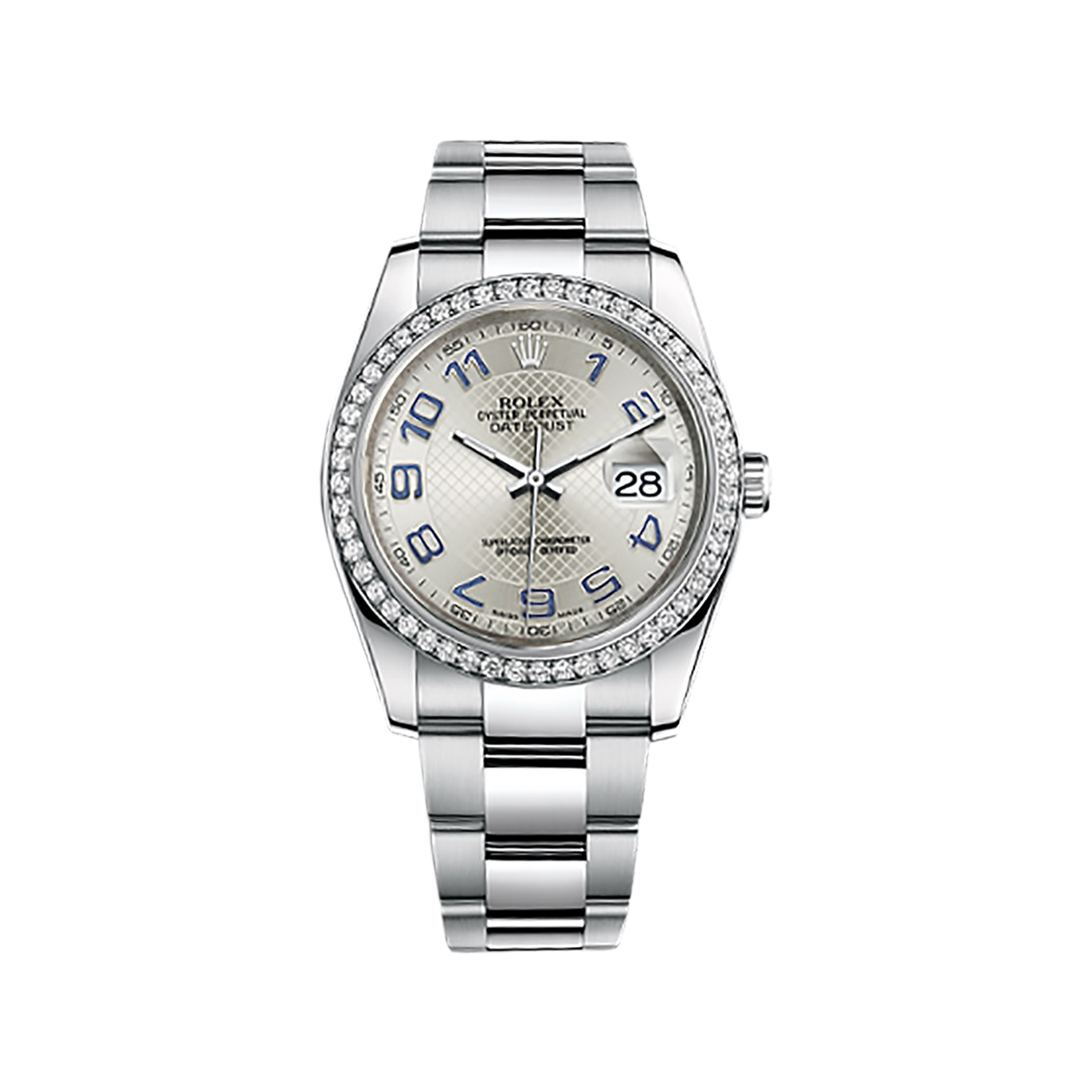 Datejust 36 116244 White Gold & Stainless Steel Watch (Silver) - Click Image to Close