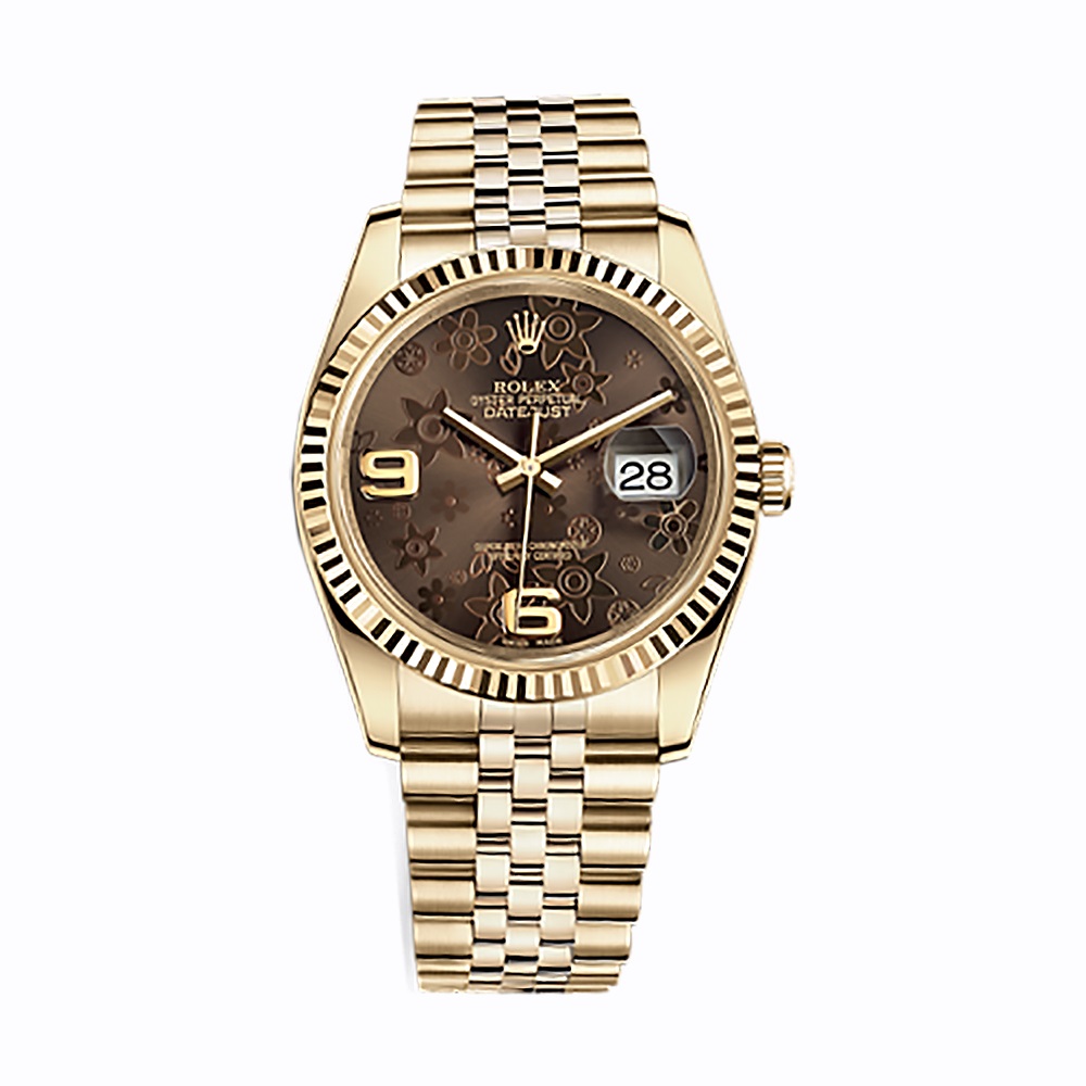 Datejust 36 116238 Gold Watch (Bronze Floral Motif) - Click Image to Close