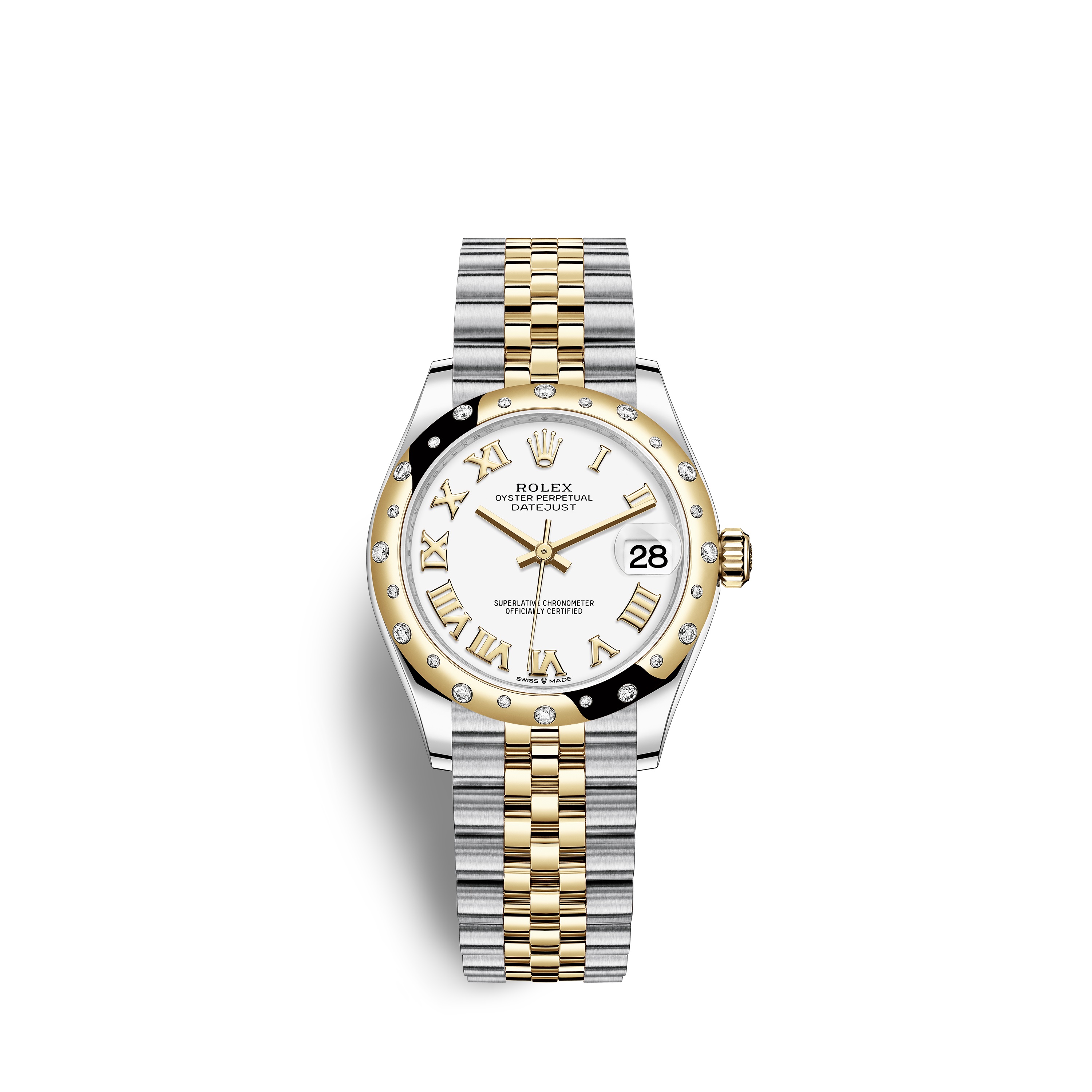 Datejust 31 278343RBR Gold & Stainless Steel Watch (White) - Click Image to Close