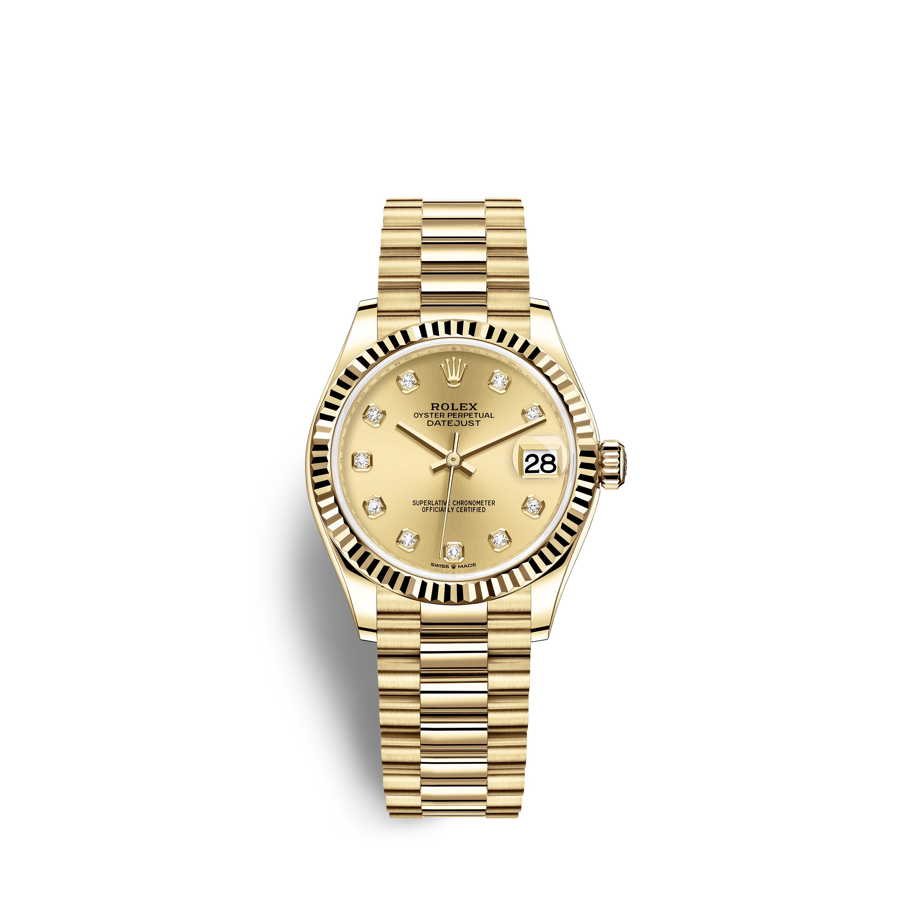 Datejust 31 278278 Gold Watch (Champagne-Colour Set with Diamonds) - Click Image to Close
