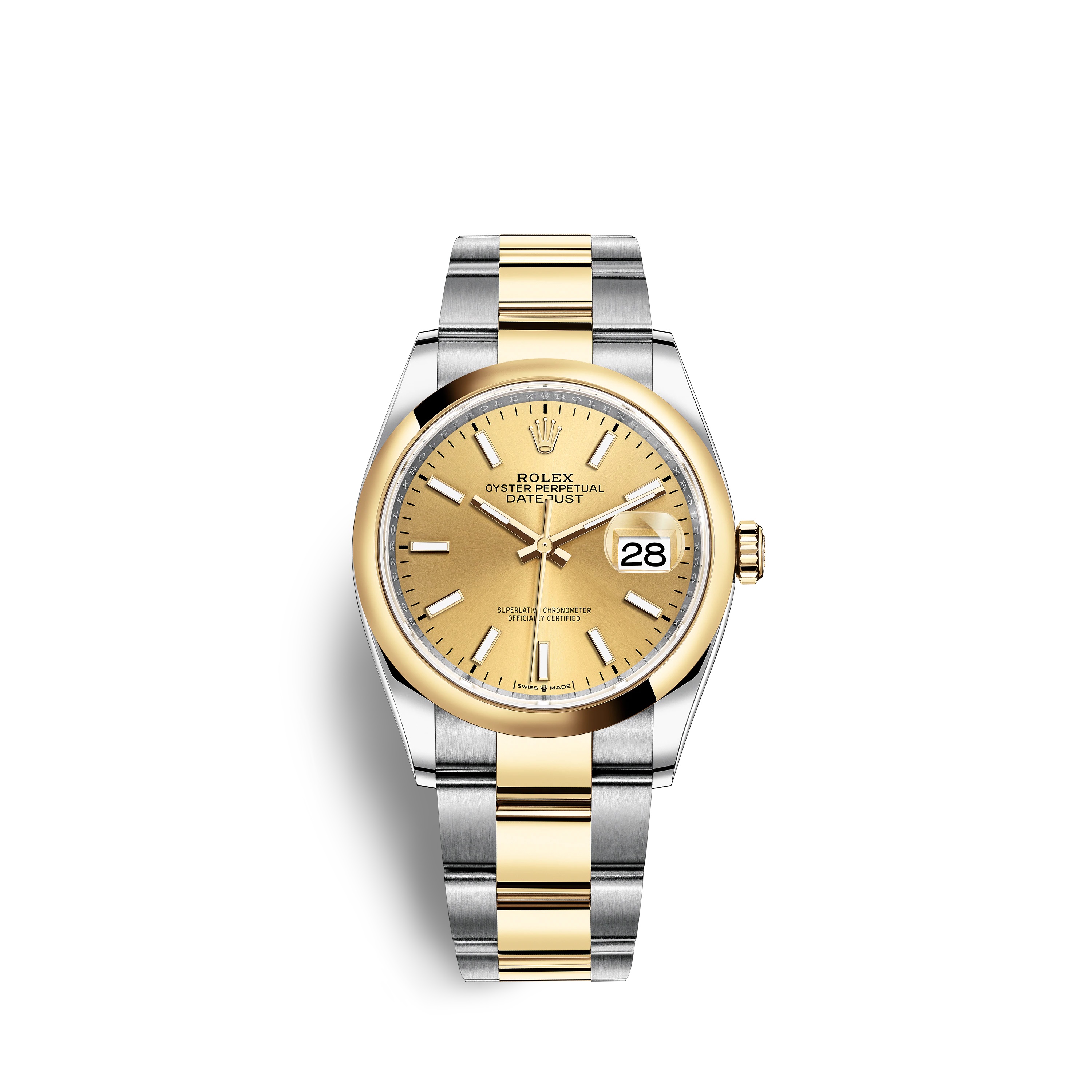 Datejust 36 126203 Gold & Stainless Steel Watch (Champagne) - Click Image to Close