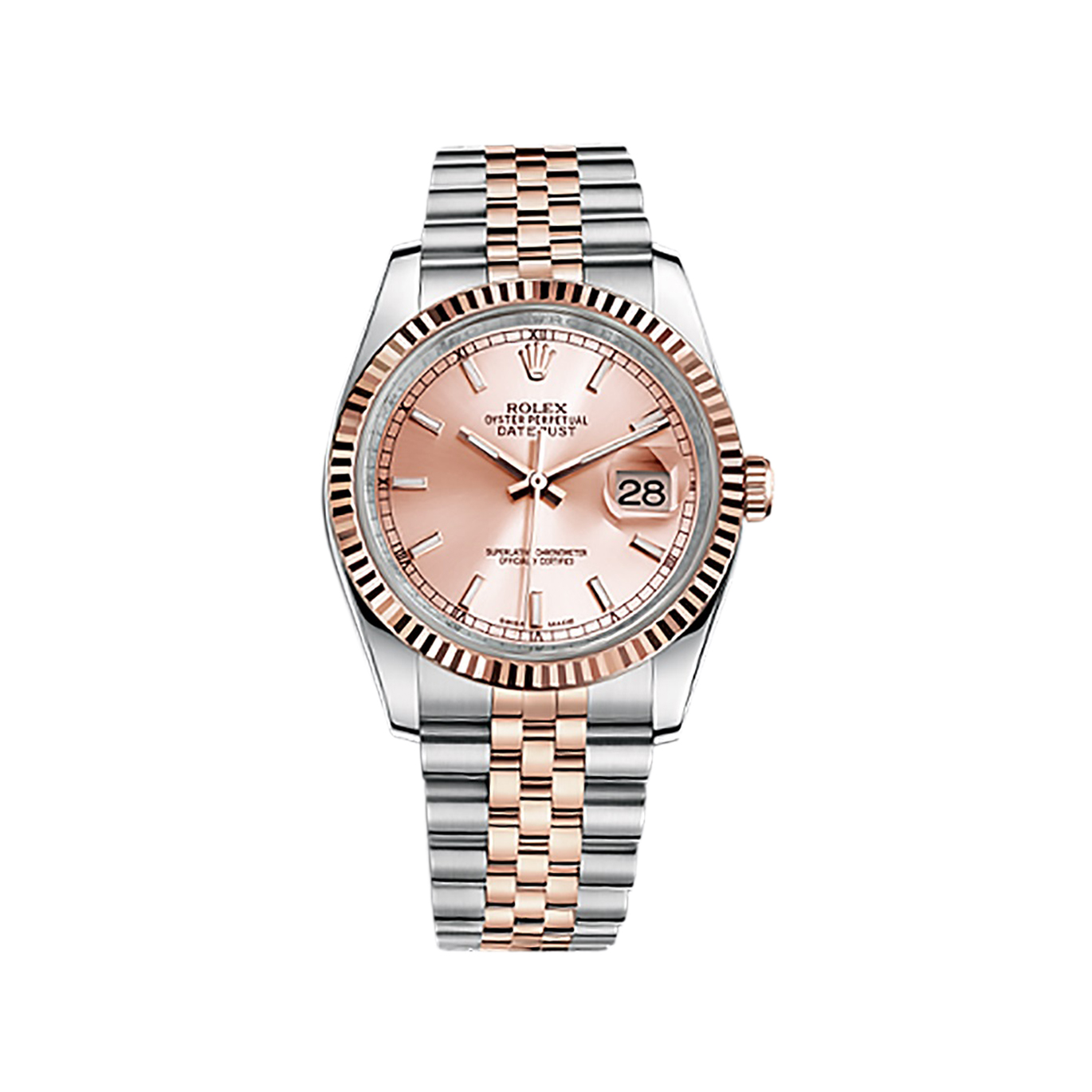 Datejust 36 116231 Rose Gold & Stainless Steel Watch (Pink)