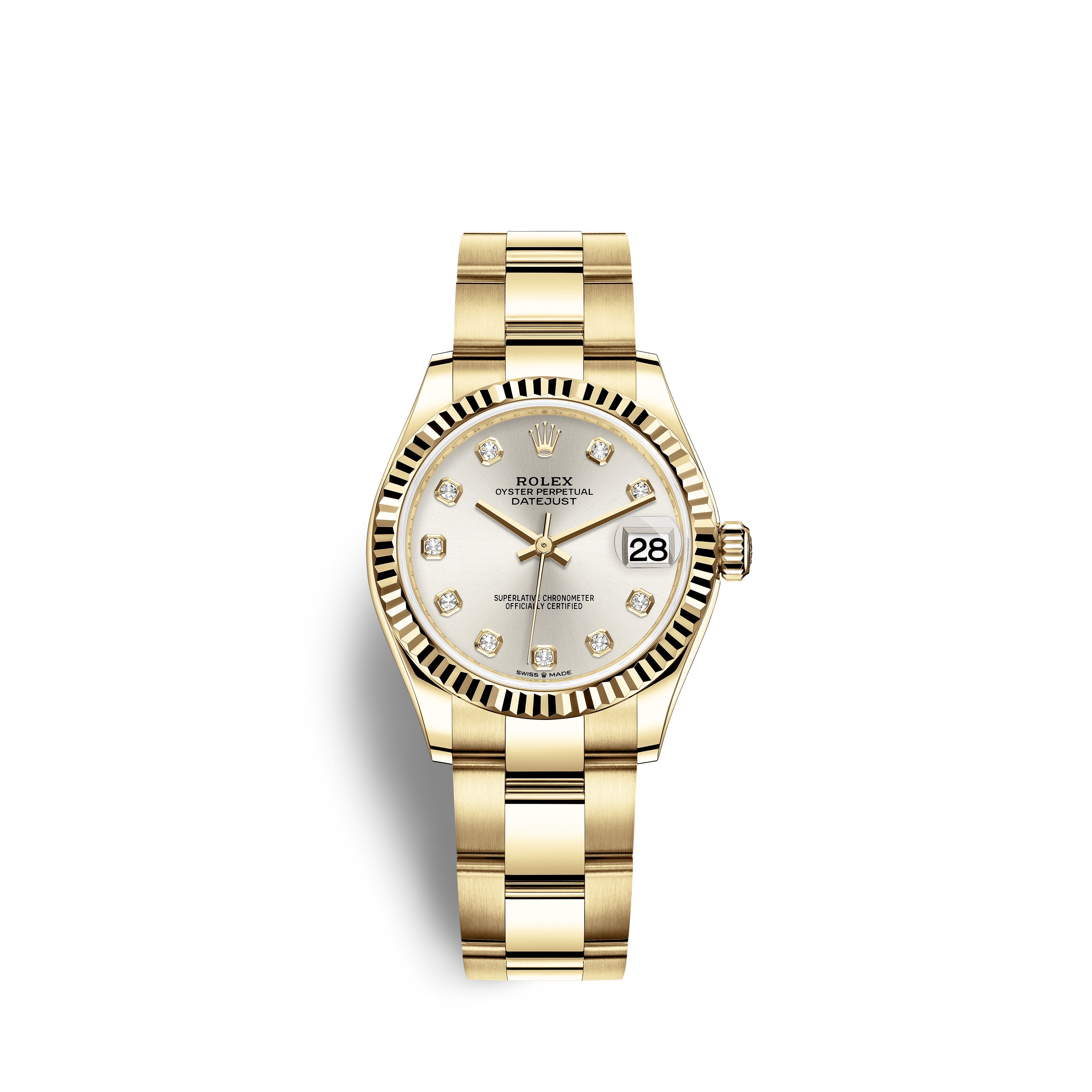 Datejust 31 278278 Gold Watch (Silver Set with Diamonds) - Click Image to Close