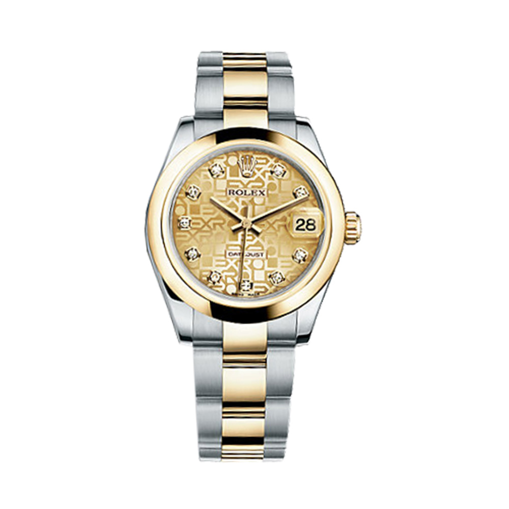 Datejust 31 178243 Gold & Stainless Steel Watch (Champagne Jubilee Design Set with Diamonds) - Click Image to Close