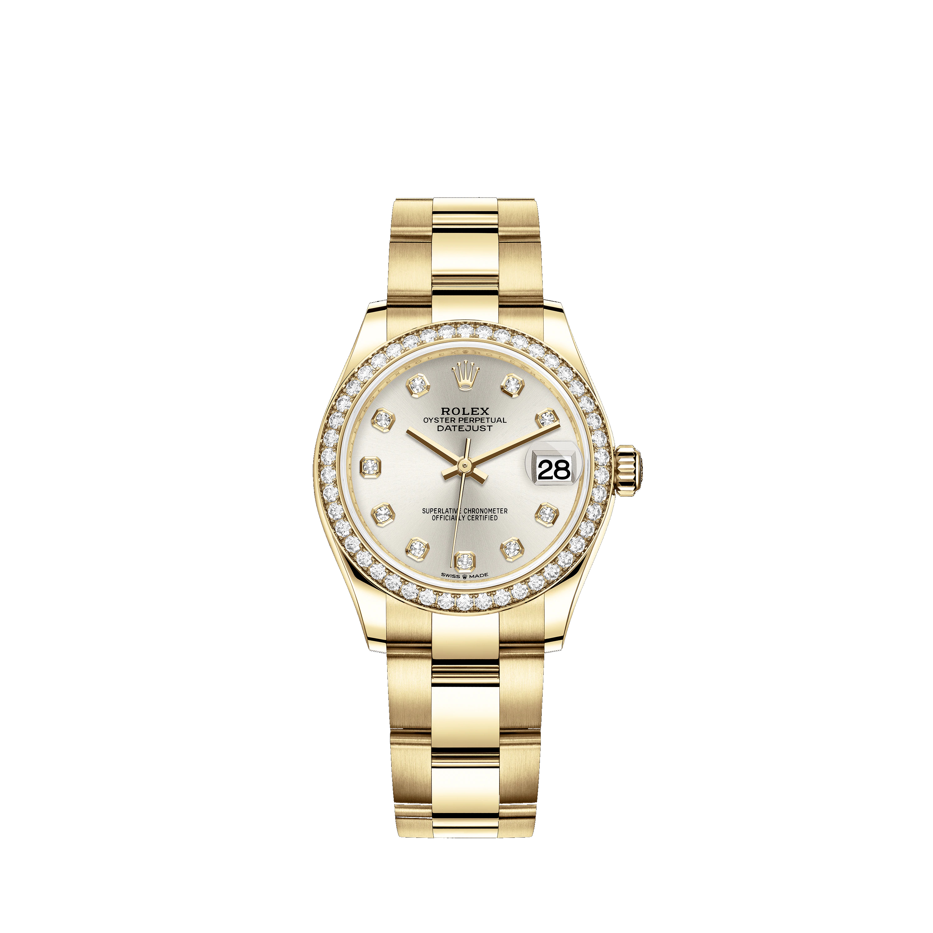 Datejust 31 278288RBR Gold & Diamonds Watch (Silver Set with Diamonds) - Click Image to Close
