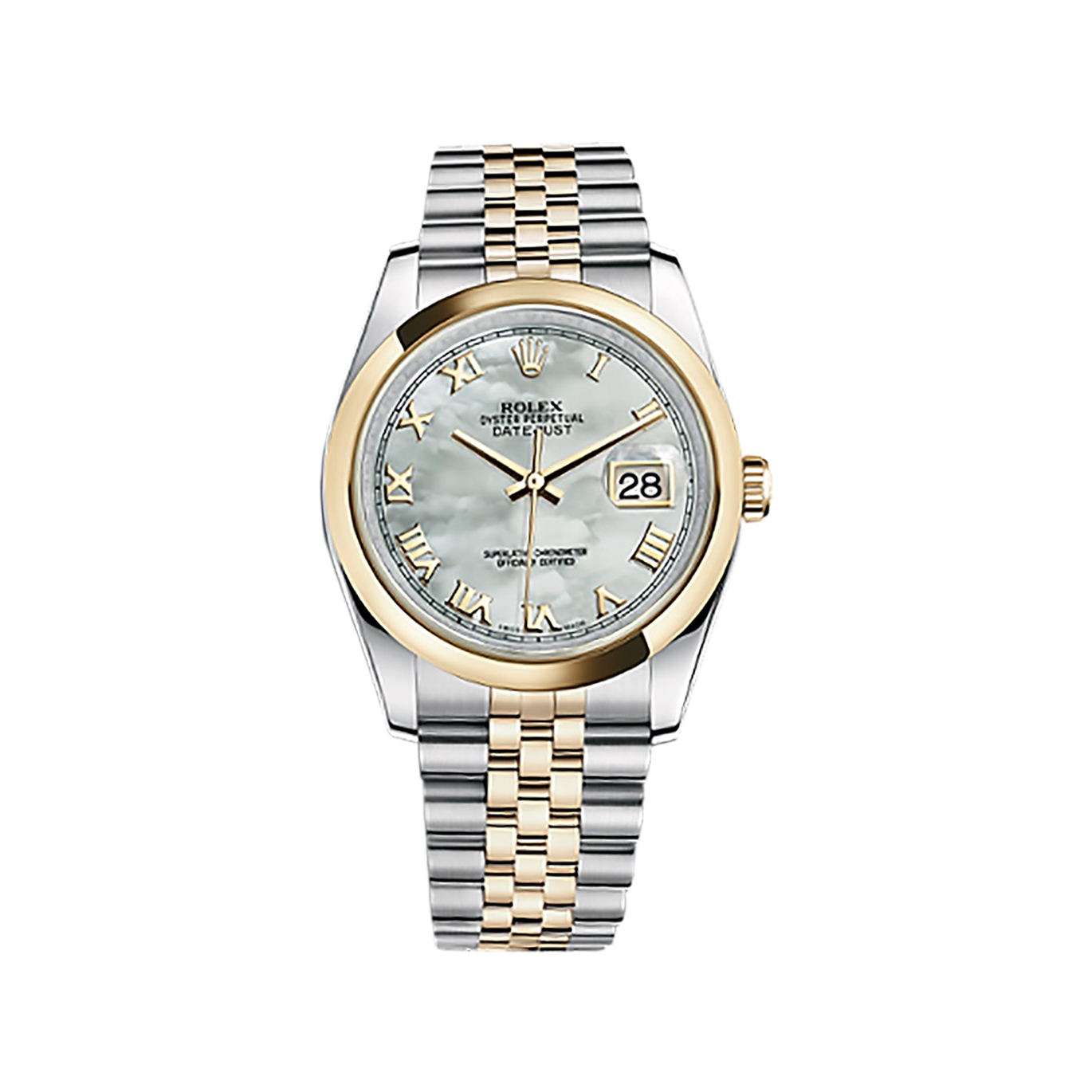 Datejust 36 116203 Gold & Stainless Steel Watch (White Mother-of-Pearl)