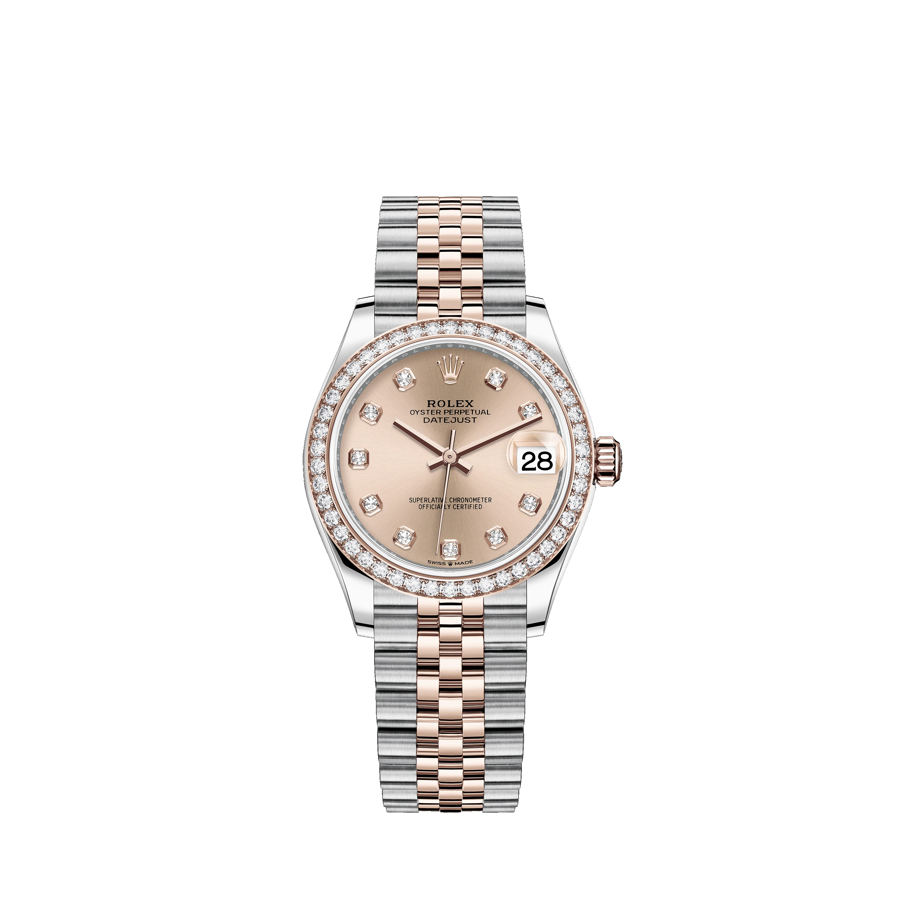 Datejust 31 278381RBR Rose Gold, Stainless Steel & Diamonds Watch (Rosé Colour Set with Diamonds)