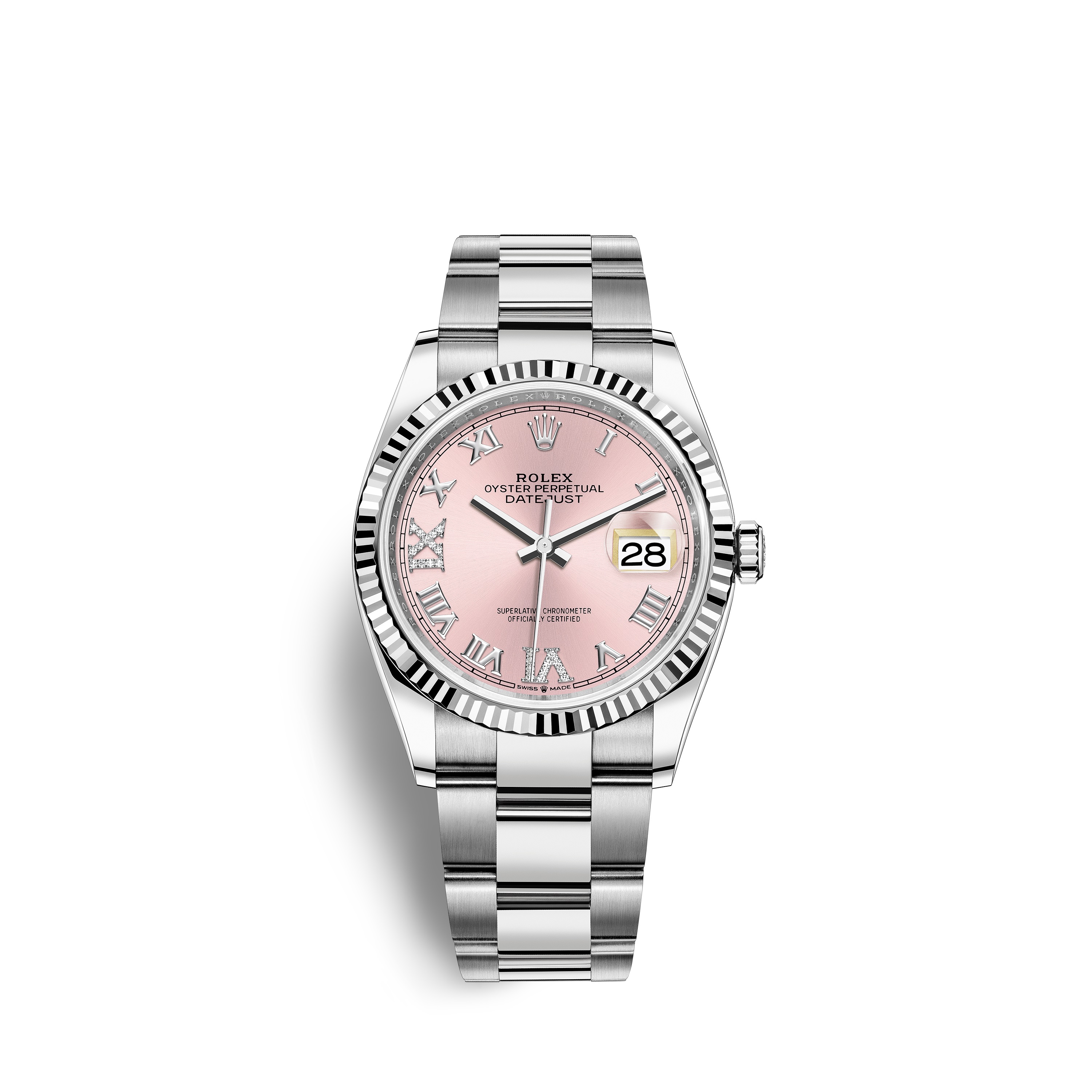 Datejust 36 126234 White Gold & Stainless Steel Watch (Pink Set with Diamonds)