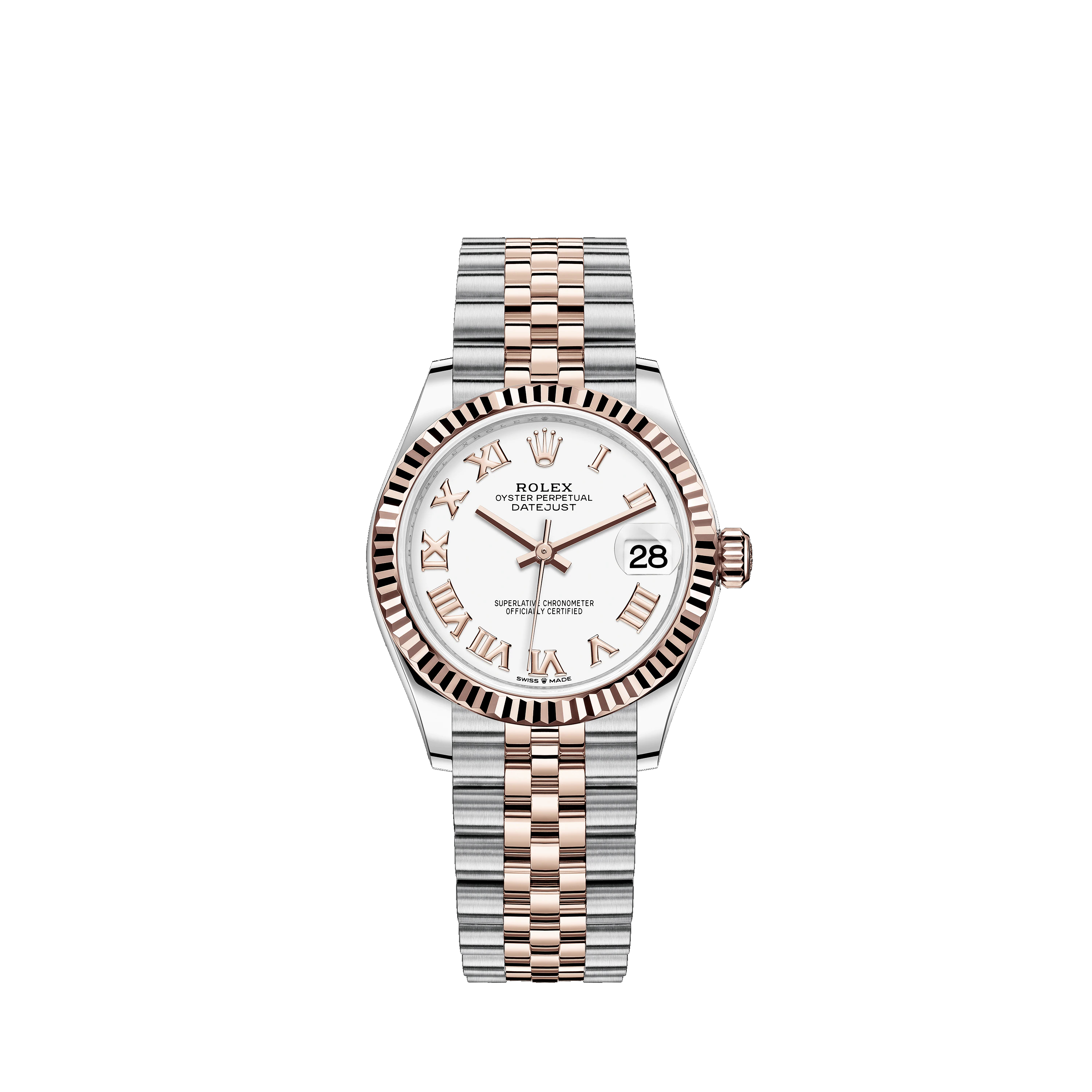 Datejust 31 278271 Rose Gold & Stainless Steel Watch (White) - Click Image to Close