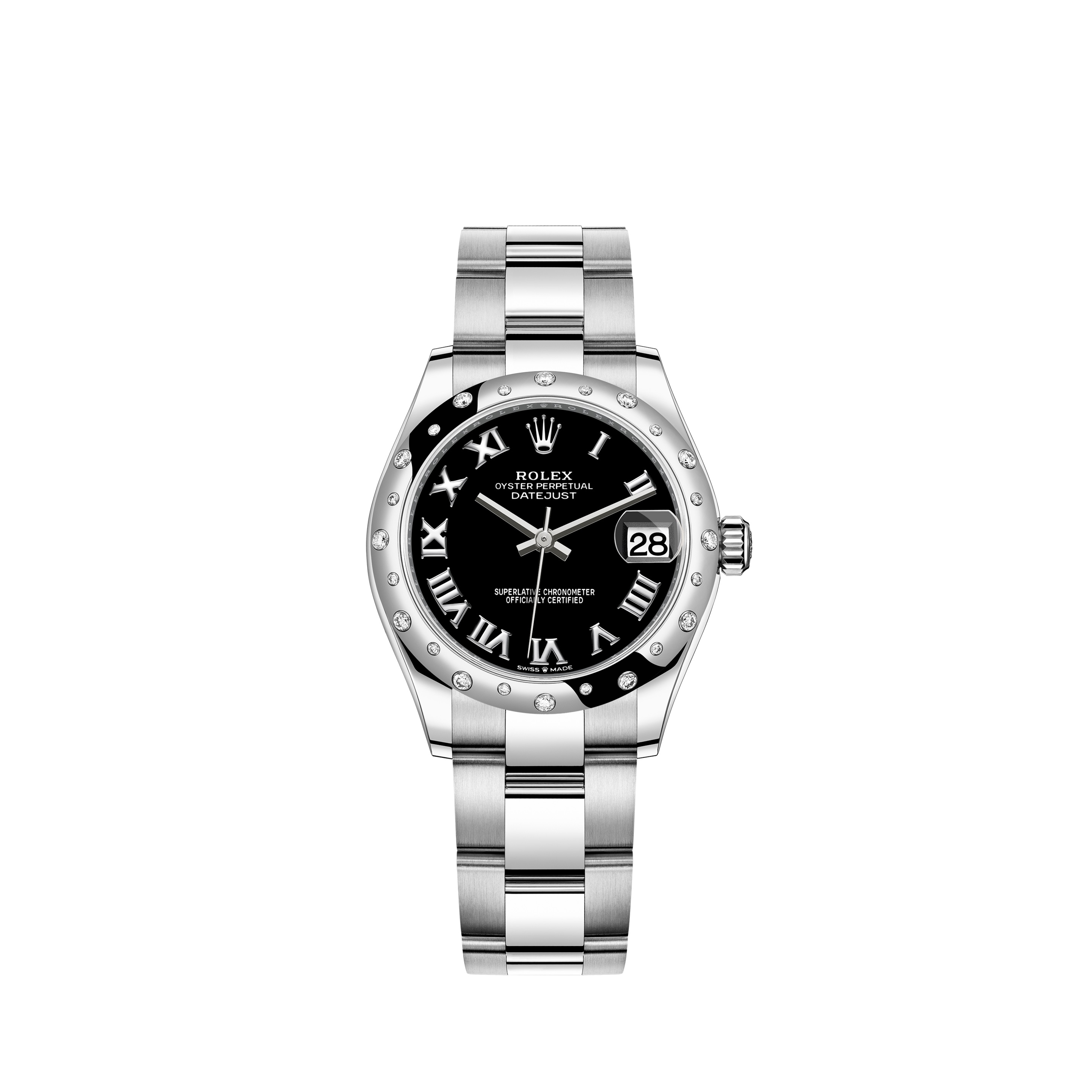 Datejust 31 278344RBR White Gold & Stainless Steel Watch (Bright Black) - Click Image to Close