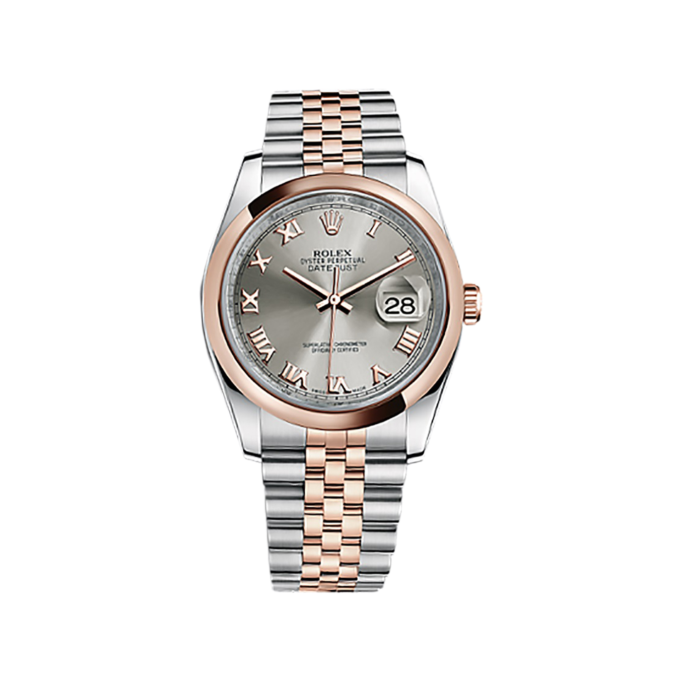 Datejust 36 116201 Rose Gold & Stainless Steel Watch (Steel) - Click Image to Close