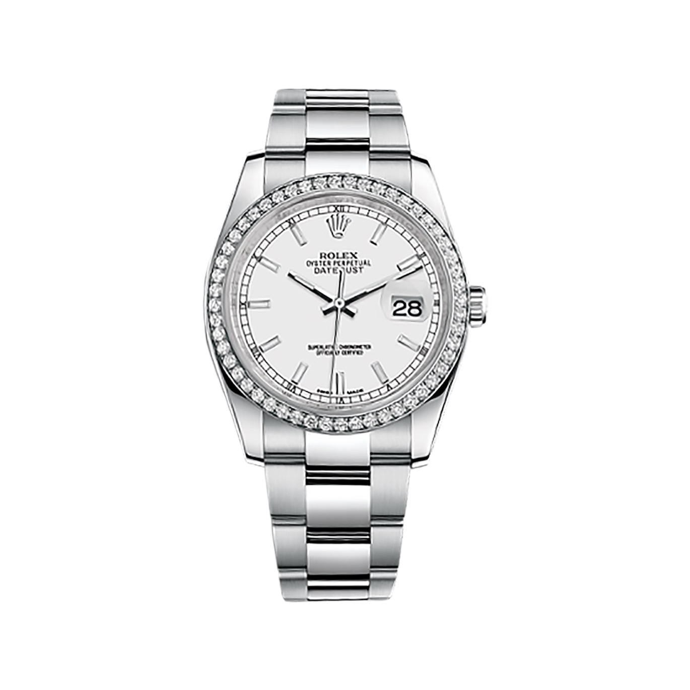 Datejust 36 116244 White Gold & Stainless Steel Watch (White)