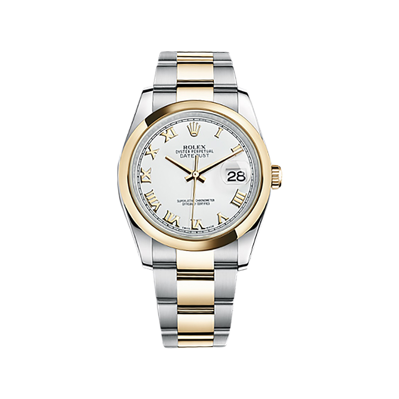 Datejust 36 116203 Gold & Stainless Steel Watch (White)