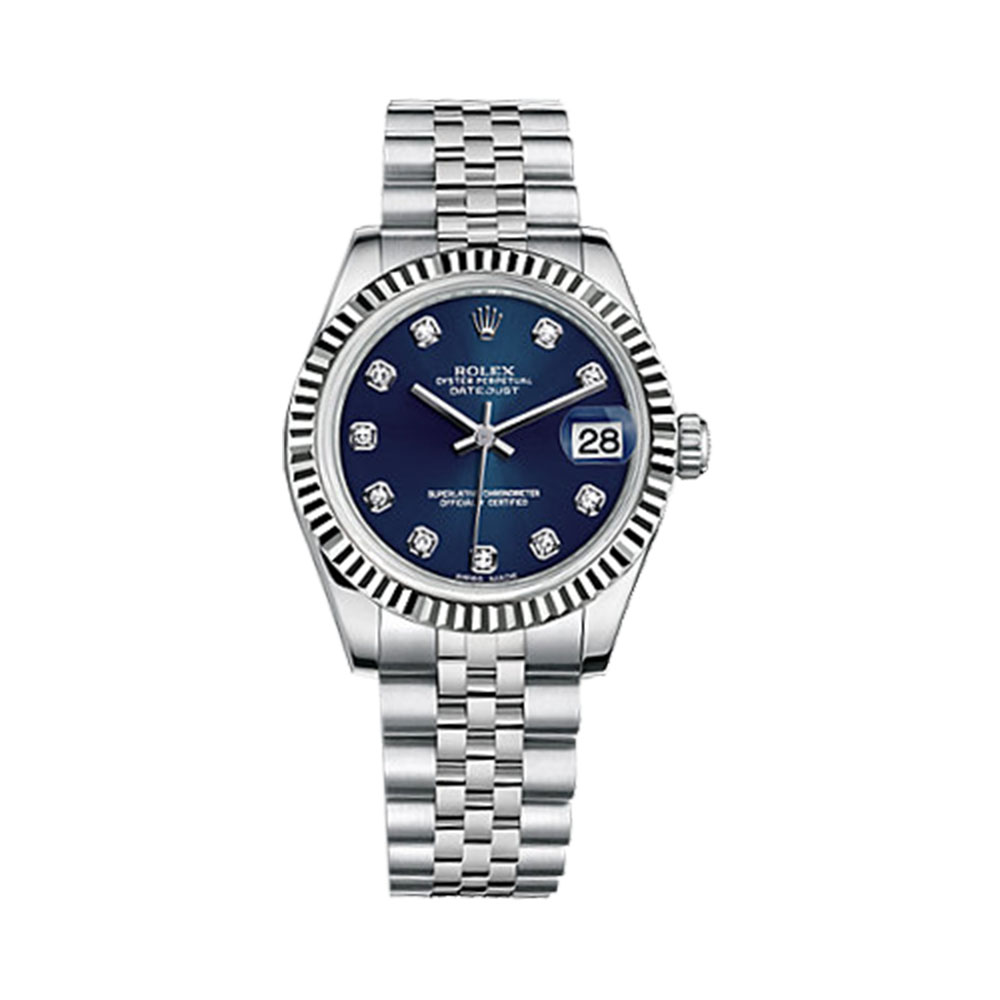 Datejust 31 178274 White Gold & Stainless Steel Watch (Blue Set with Diamonds)