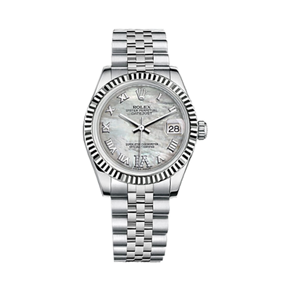Datejust 31 178274 White Gold & Stainless Steel Watch (White Mother-of-Pearl Set with Diamonds)