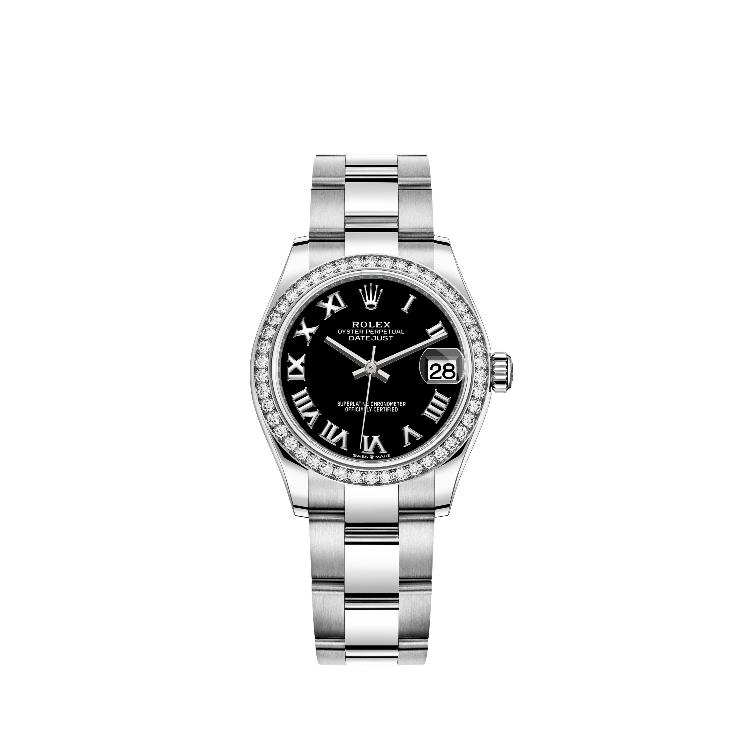 Datejust 31 278384RBR White Gold & Stainless Steel Watch (Bright Black)