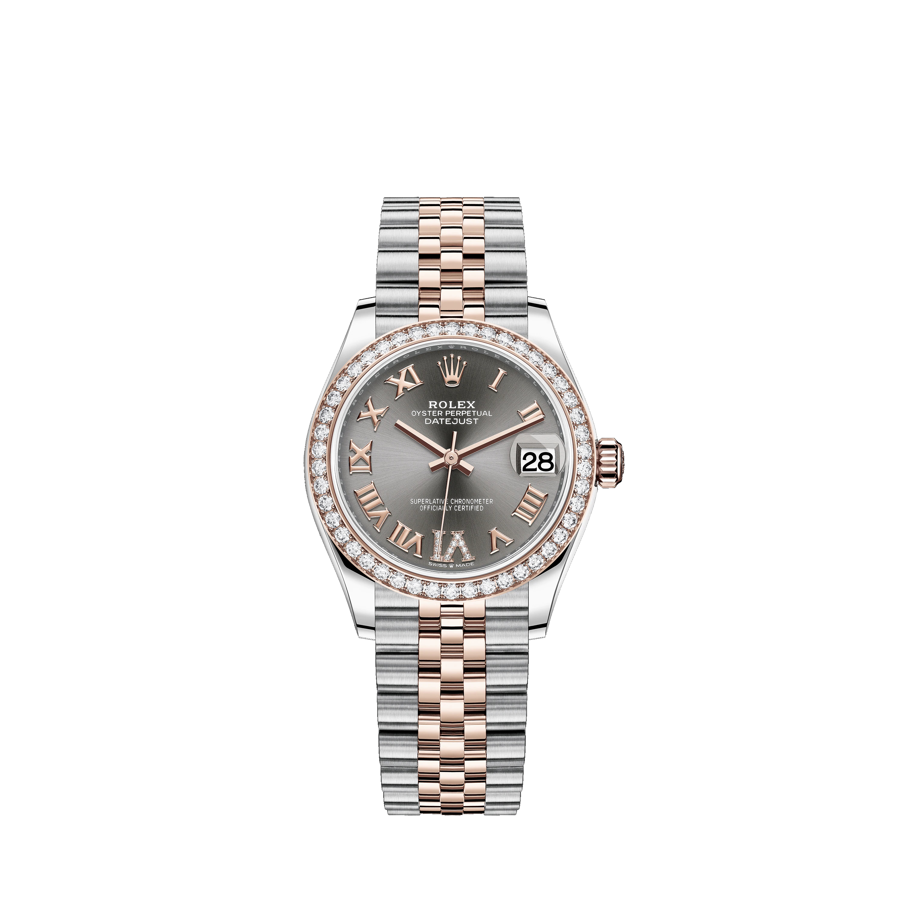 Datejust 31 278381RBR Rose Gold, Stainless Steel & Diamonds Watch (Rhodium Set with Diamonds)