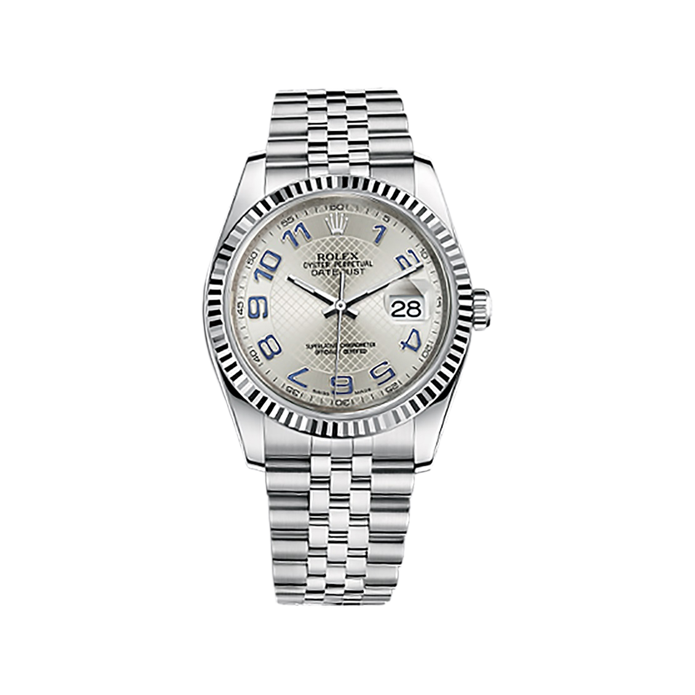 Datejust 36 116234 White Gold & Stainless Steel Watch (Silver) - Click Image to Close