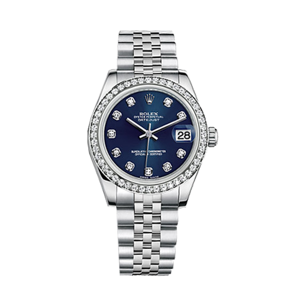 Datejust 31 178384 White Gold & Stainless Steel Watch (Blue Set with Diamonds)
