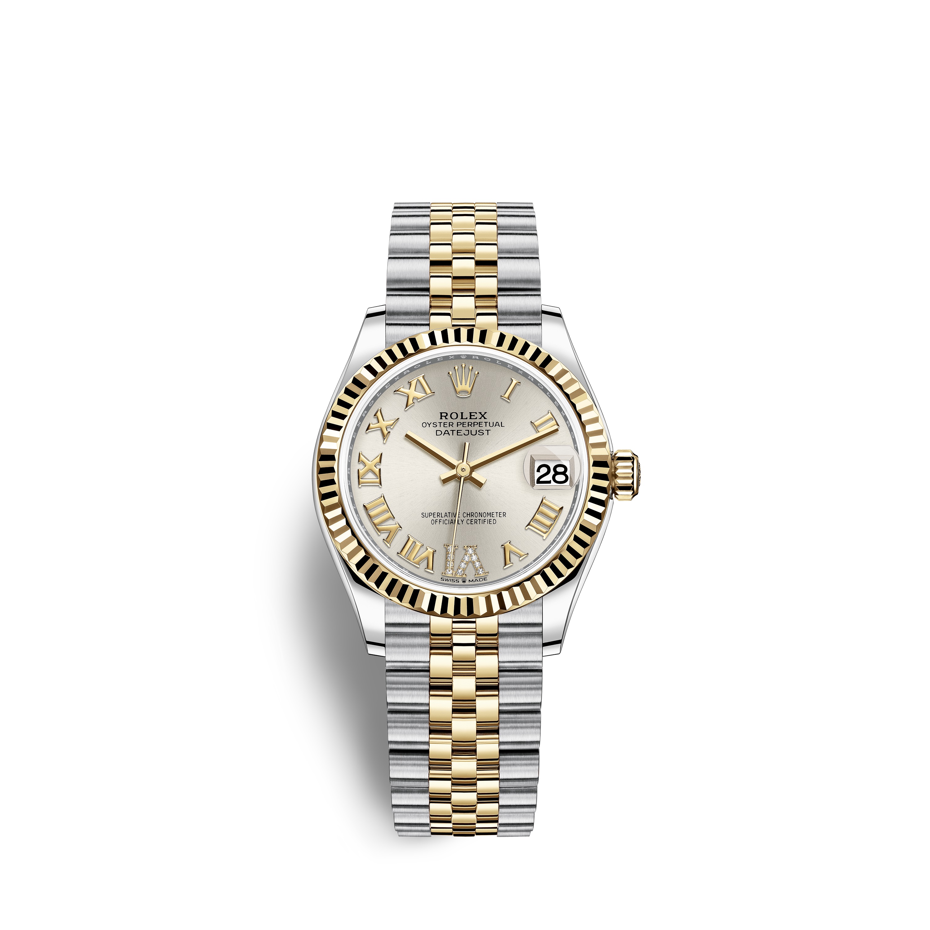 Datejust 31 278273 Gold & Stainless Steel Watch (Silver Set with Diamonds)