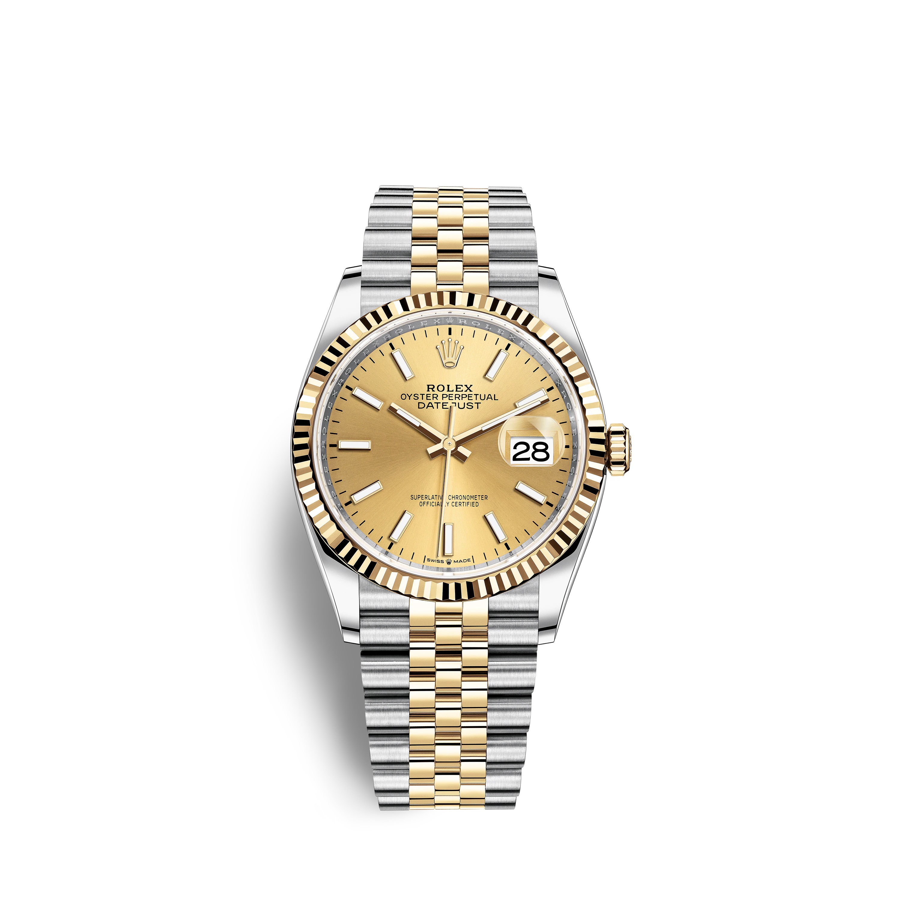 Datejust 36 126233 Gold & Stainless Steel Watch (Champagne)