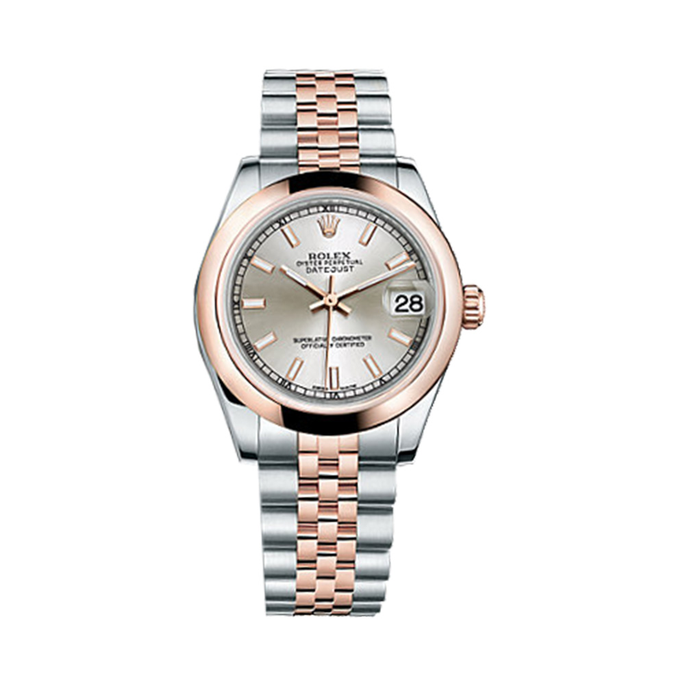 Datejust 31 178241 Rose Gold & Stainless Steel Watch (Silver)