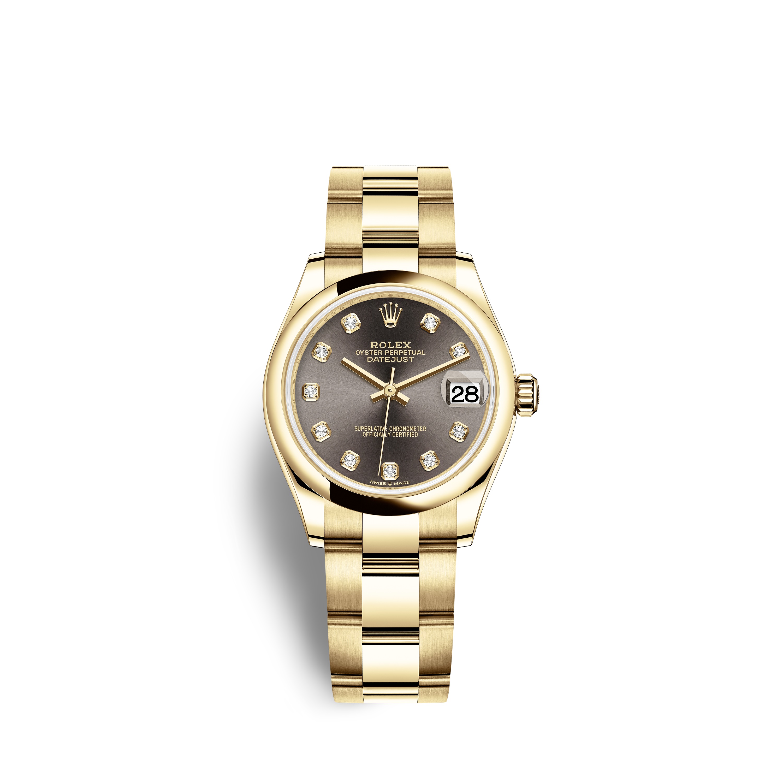 Datejust 31 278248 Gold Watch (Dark Grey Set with Diamonds) - Click Image to Close