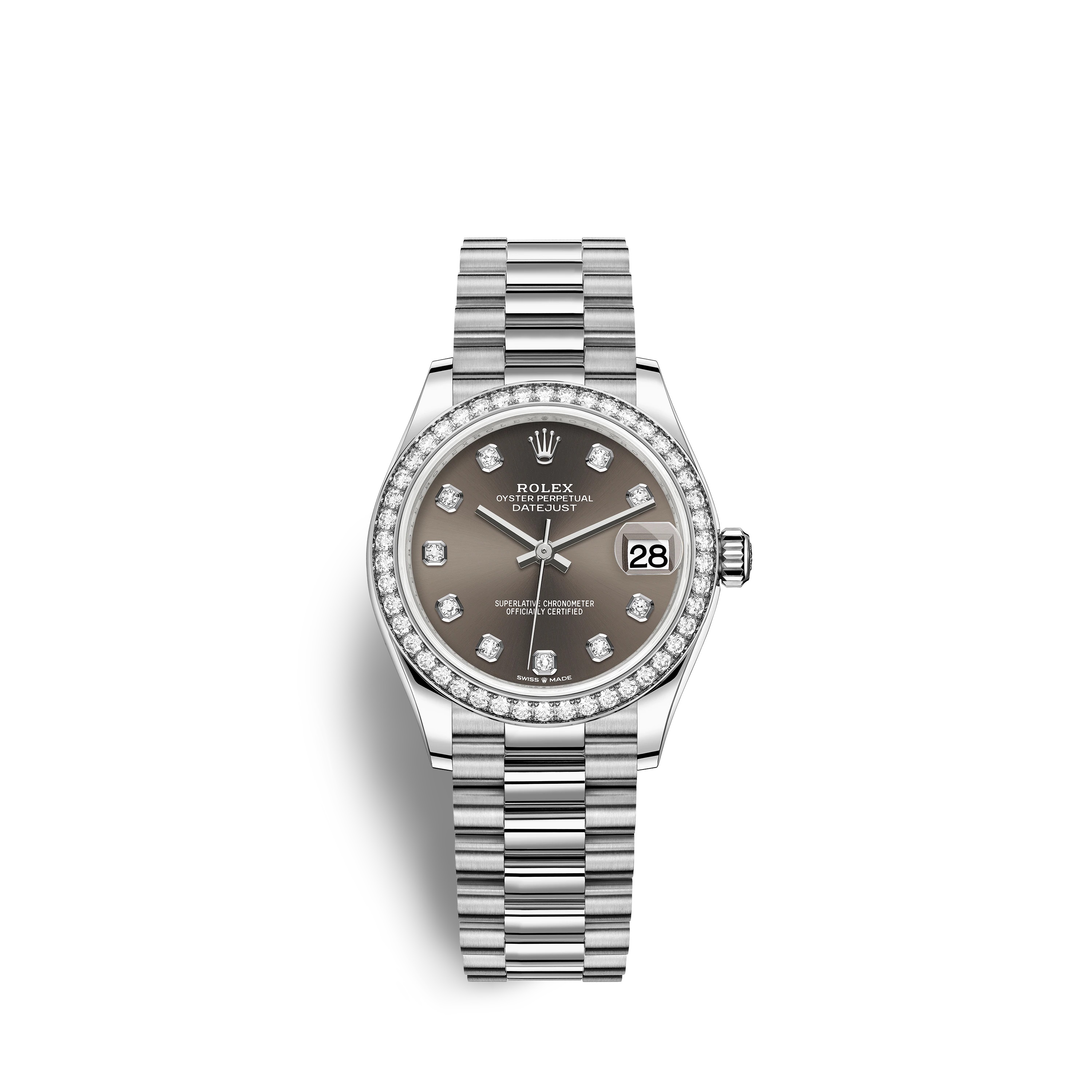 Datejust 31 278289RBR White Gold Watch (Dark Grey Set with Diamonds) - Click Image to Close