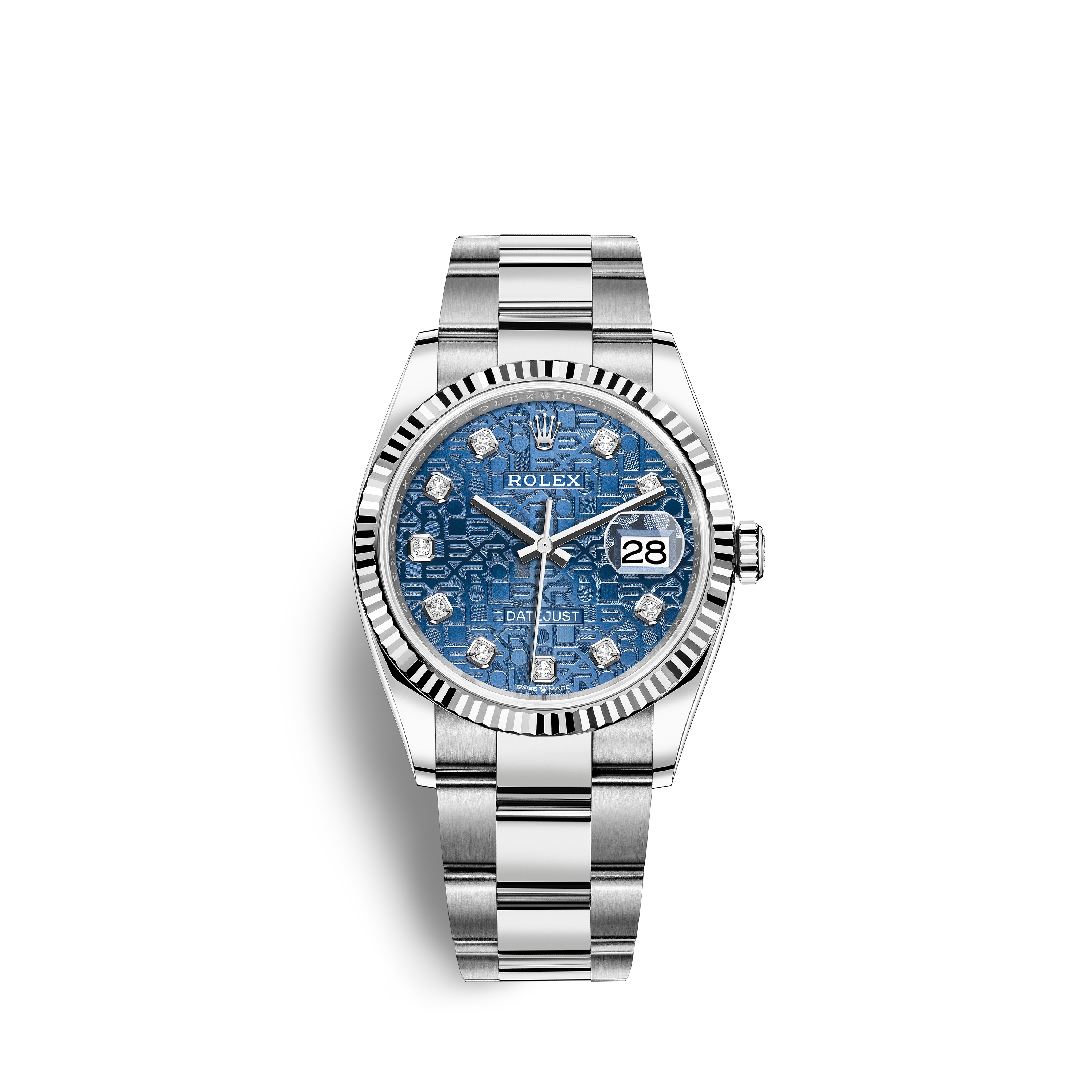 Datejust 36 126234 White Gold & Stainless Steel Watch (Blue Jubilee Design Set with Diamonds)
