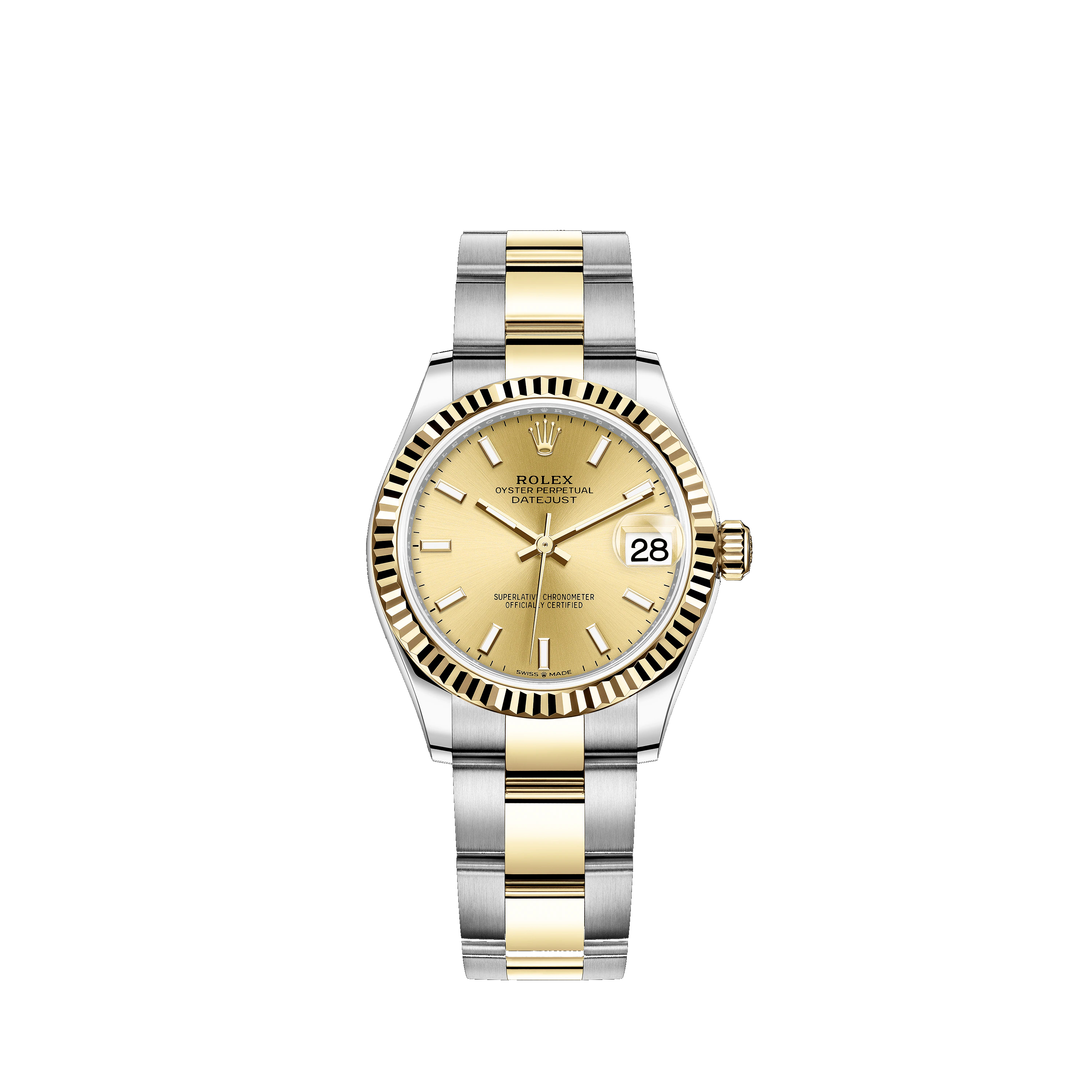 Datejust 31 278273 Gold & Stainless Steel Watch (Champagne-Colour)