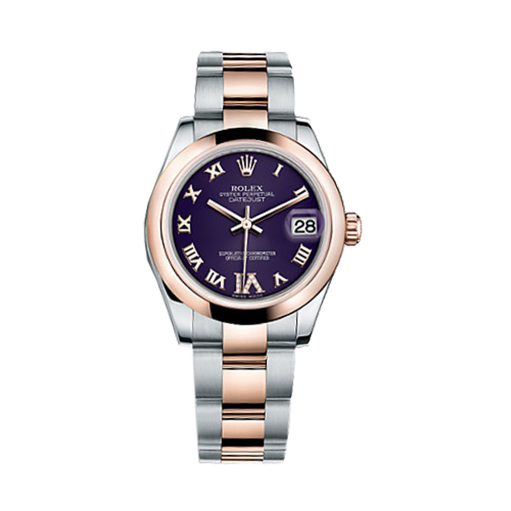 Datejust 31 178241 Rose Gold & Stainless Steel Watch (Purple Set with Diamonds)