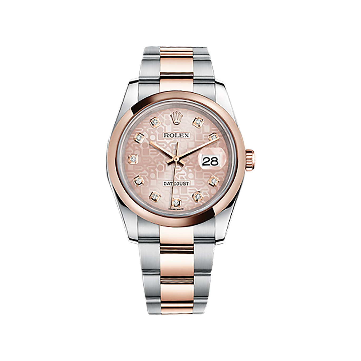 Datejust 36 116201 Rose Gold & Stainless Steel Watch (Pink Jubilee Design Set with Diamonds)