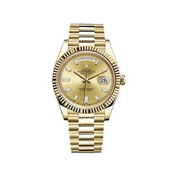 Day-Date 40 228238 Gold Watch (Champagne Set with Diamonds)