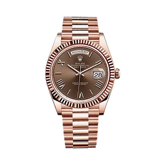 Day-Date 40 228235 Rose Gold Watch (Chocolate)