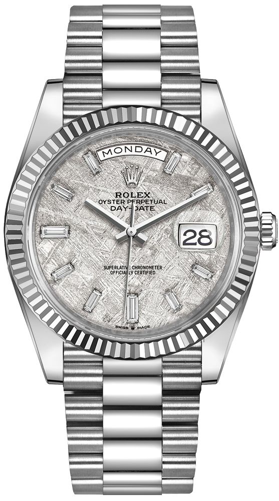 Day-Date 40 228239 White Gold Watch (Meteorite Set with Diamonds)