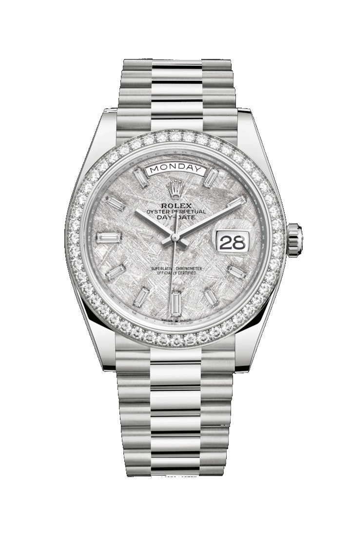 Day-Date 40 228349RBR White Gold & Diamonds Watch (Meteorite Set with Diamonds) - Click Image to Close
