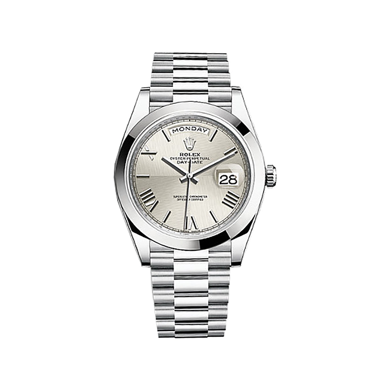 Day-Date 40 228206 Platinum Watch (Silver, Quadrant Motif) - Click Image to Close