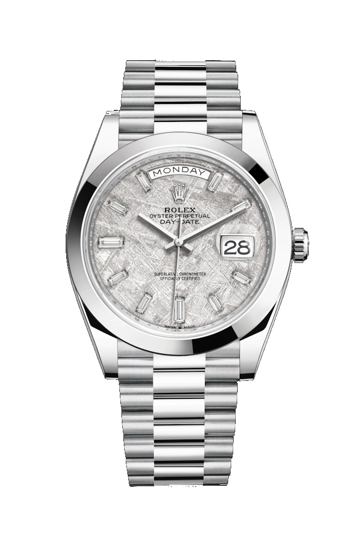 Day-Date 40 228206 Platinum Watch (Meteorite Set with Diamonds) - Click Image to Close